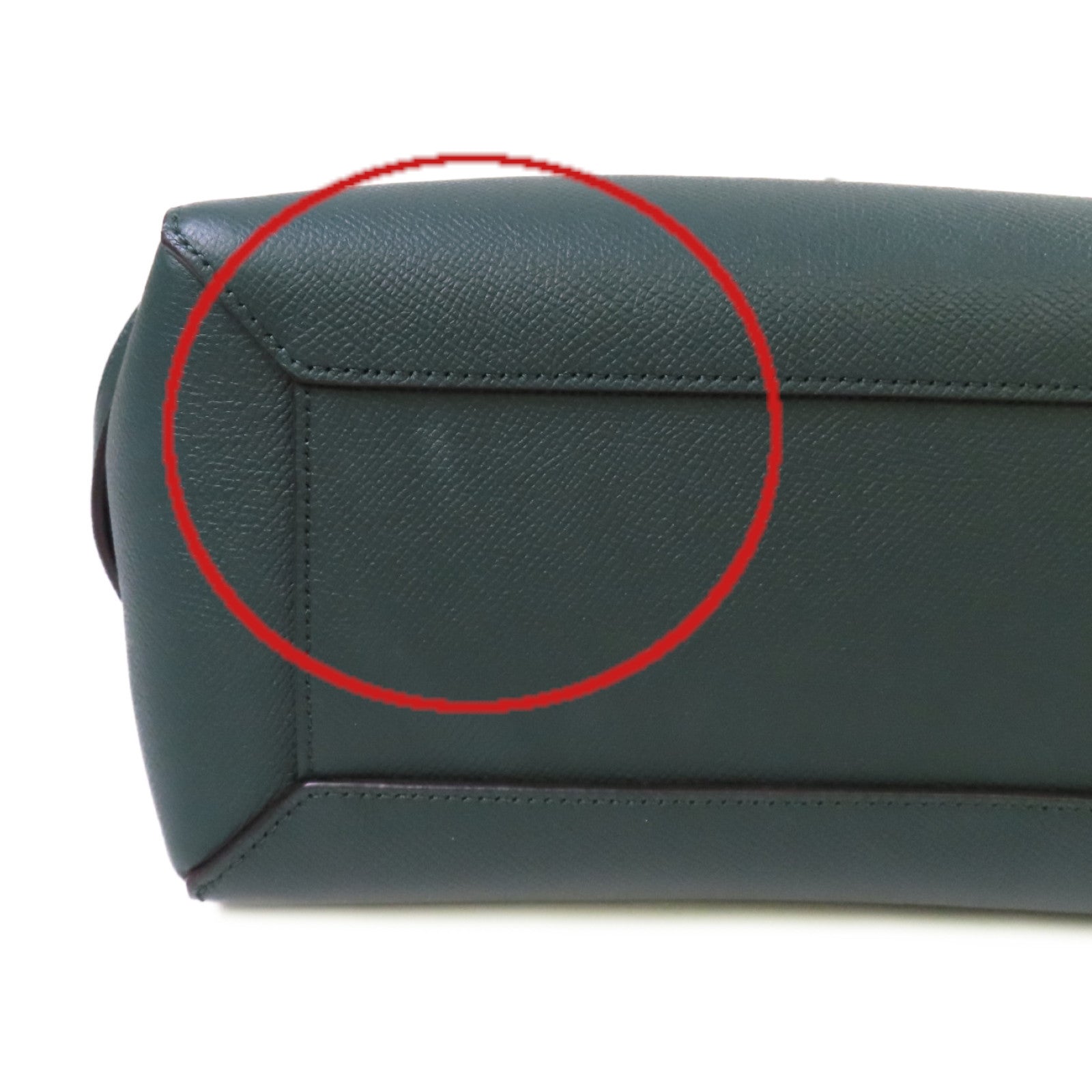 CELINE 牛皮皮革Belt 2Way Bag金扣手挽肩背兩用袋綠色