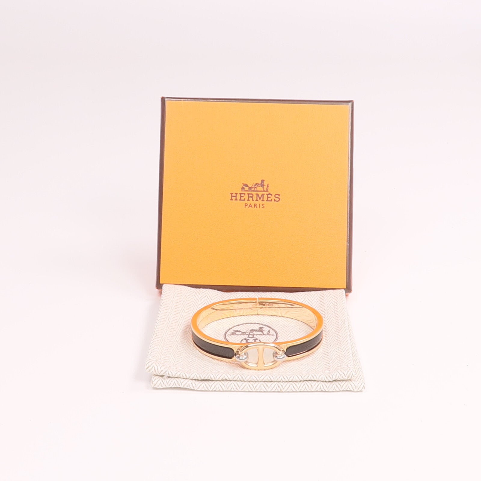 HERMES 金屬/琺瑯Mini Clic Chaine d'Ancre手鐲
