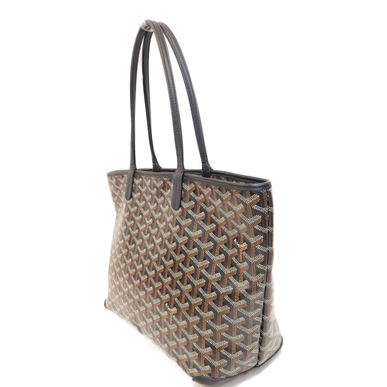 GOYARD 塗層帆布Artois PM銀扣肩背袋黑色/啡色