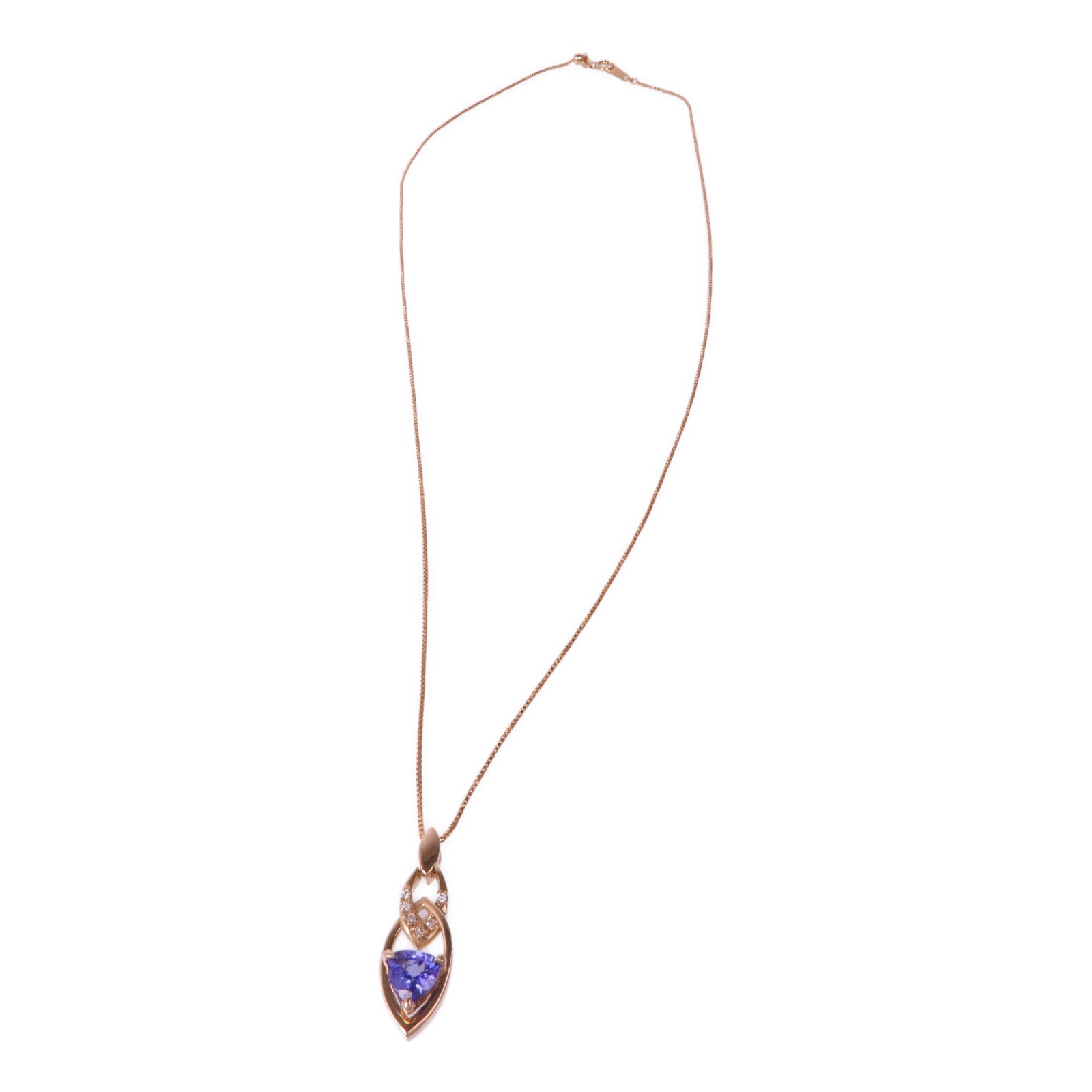 JEWELRY 18K玫瑰金Tanzanite Diamond Necklace坦桑石/鑽石項鍊