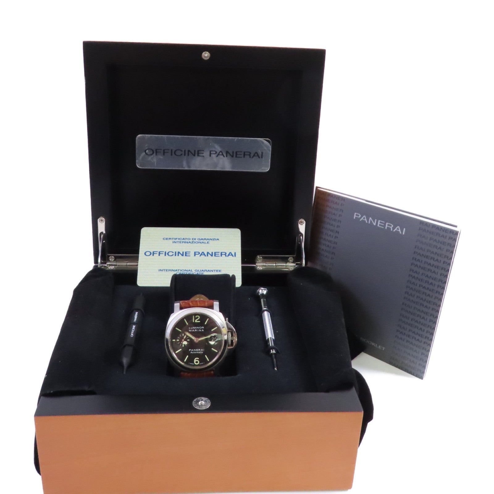 PANERAI Luminor Marina Watch不鏽鋼/皮帶自動機芯手錶黑色
