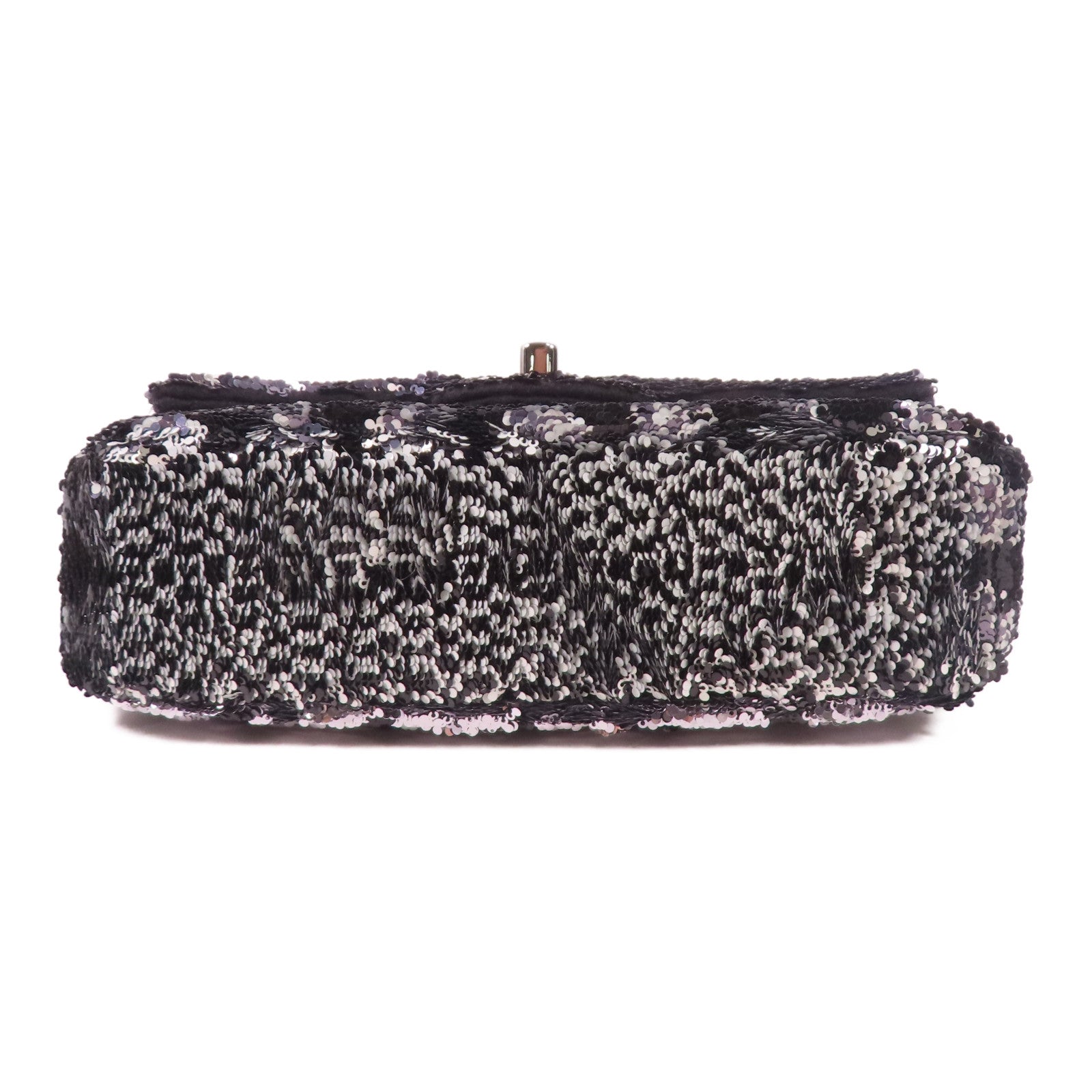 CHANEL 【激減優惠】珠片Sequin Flag Bag銀扣鏈帶肩背袋