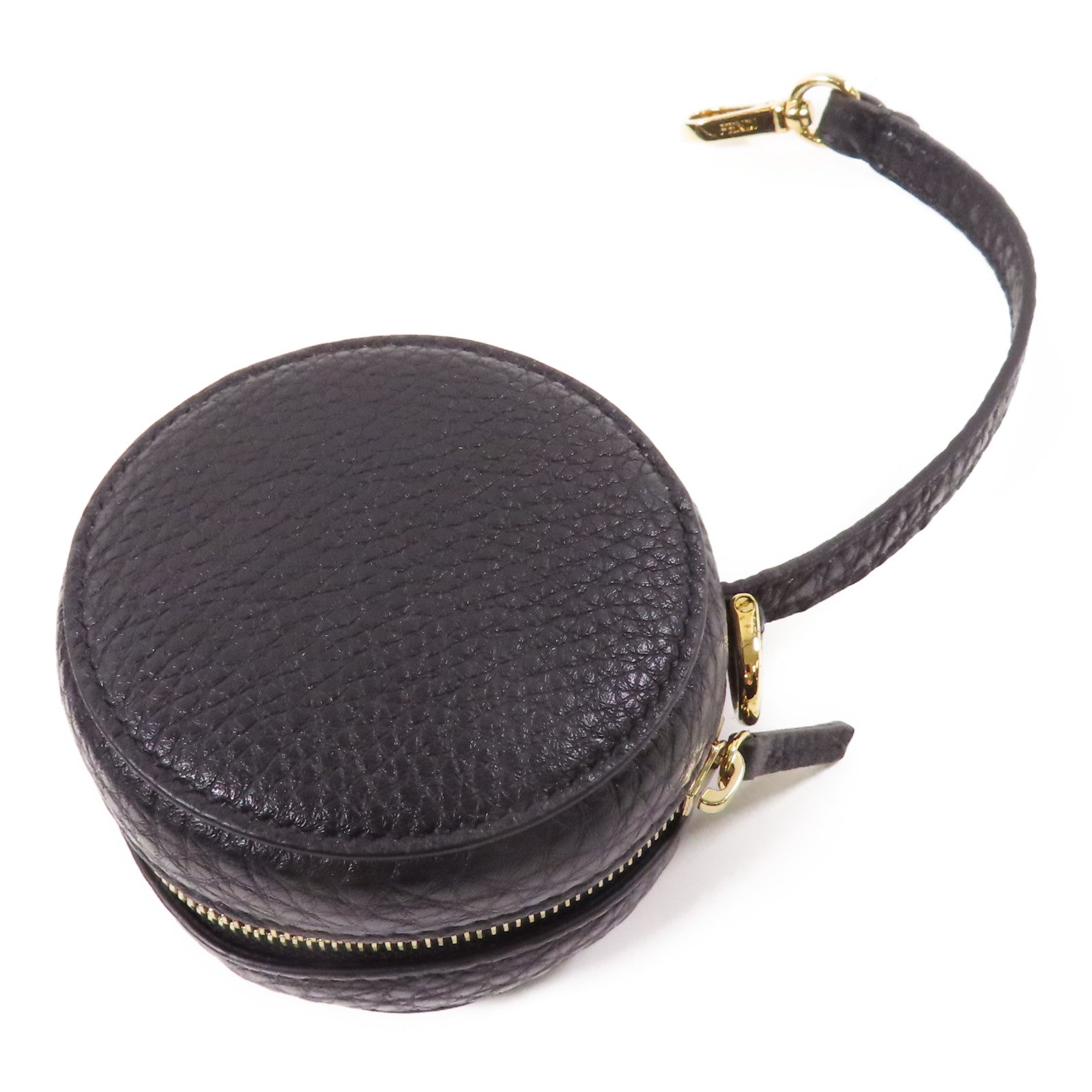 FENDI 尼龍/牛皮皮革Backpack Charm金扣掛飾