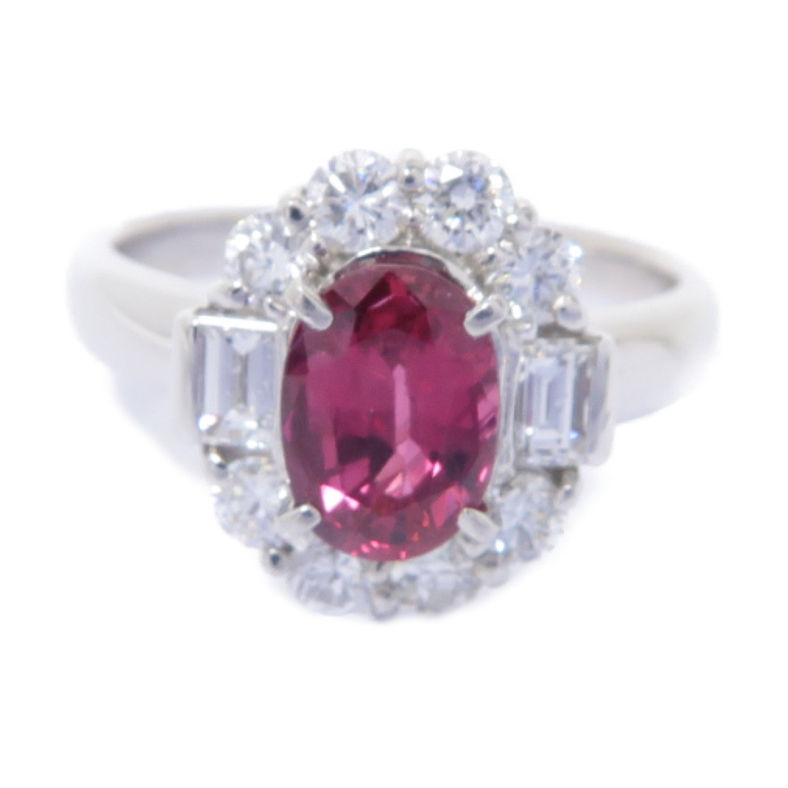JEWELRY 【激減優惠】PT900鉑金Ruby Diamond Ring 1.39ct紅寶石/0.916ct鑽石戒指US#6.75