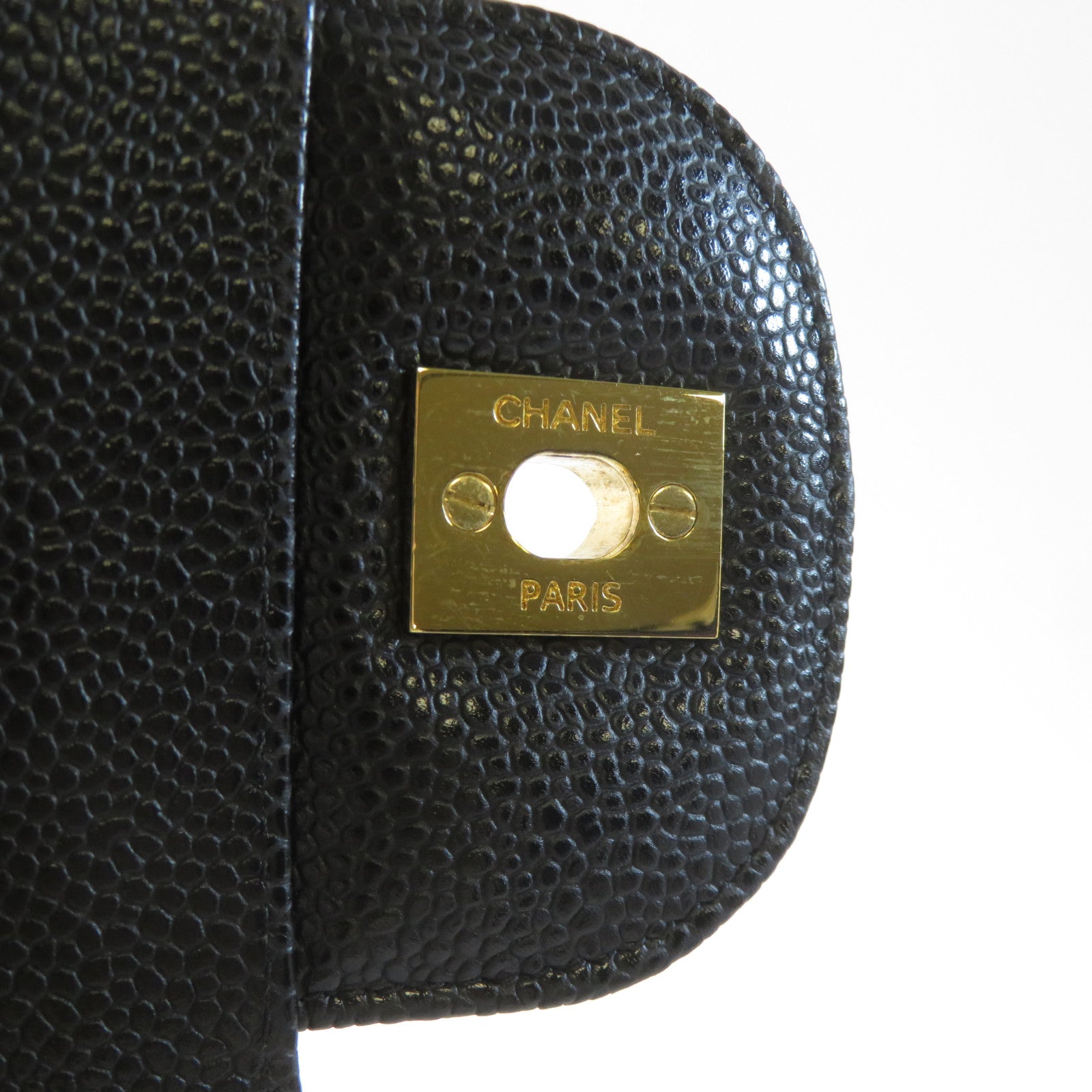 CHANEL 【激減優惠】菱格Caviar皮革Classic Jumbo金扣鏈帶肩背袋黑色