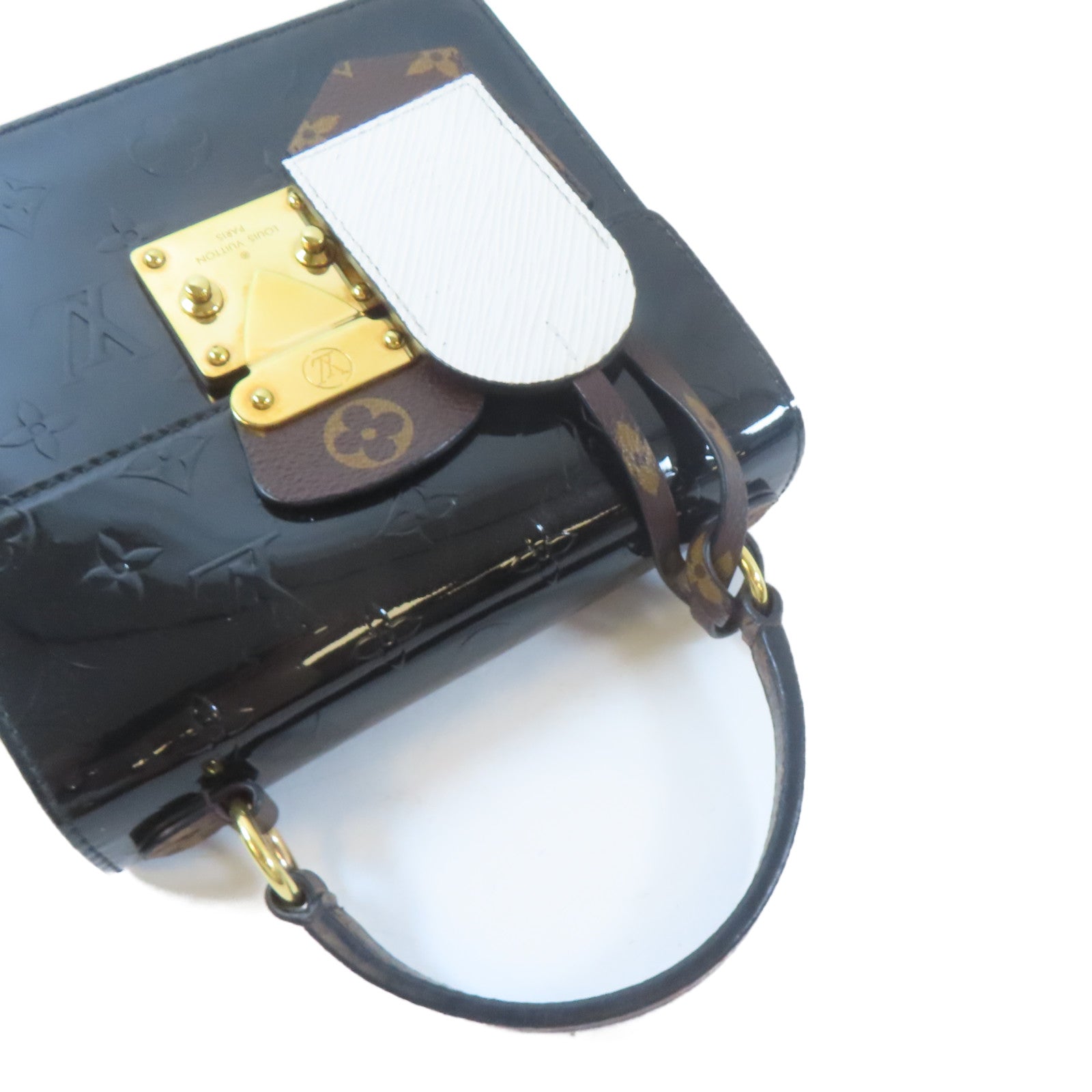 LOUIS VUITTON Vernis/Monogram/Epi Spring Street Bag金扣手挽肩背兩用袋黑色/啡色/白色