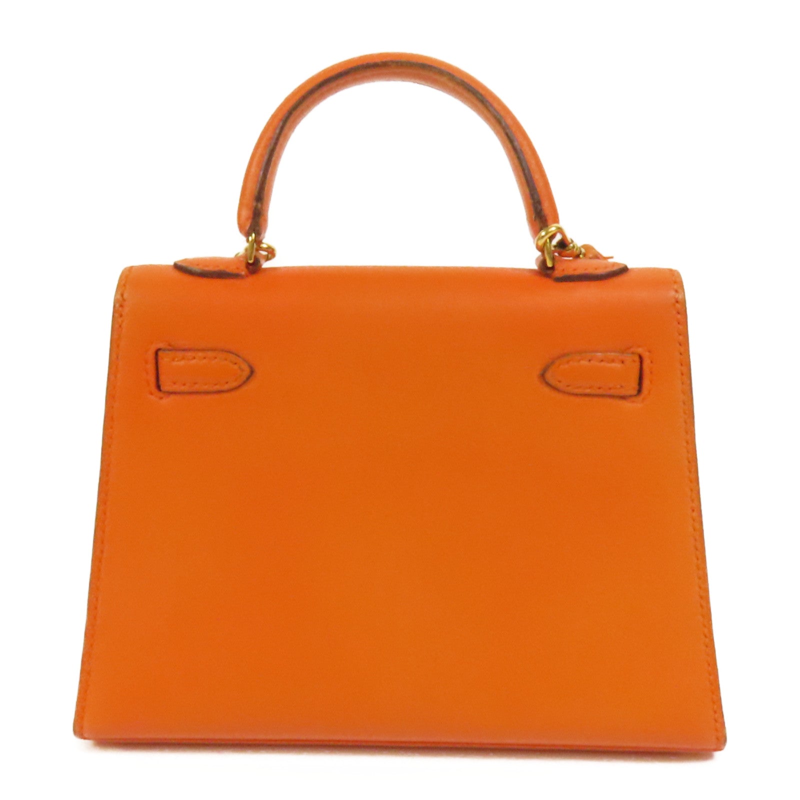 HERMES Swift皮革Kelly 15金扣手挽肩背兩用袋Orange