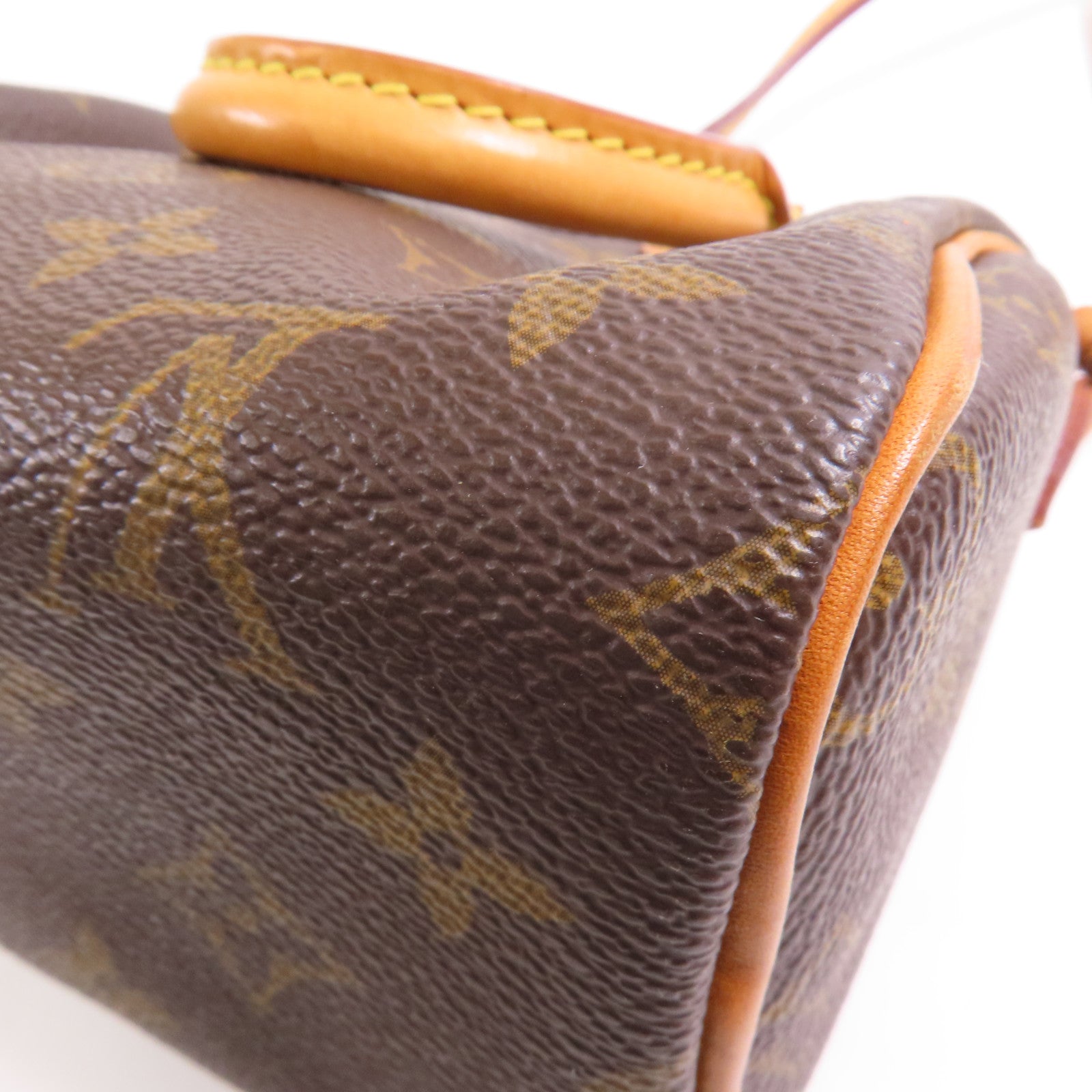 LOUIS VUITTON Monogram Nano Speedy金扣手挽肩背兩用袋棕色