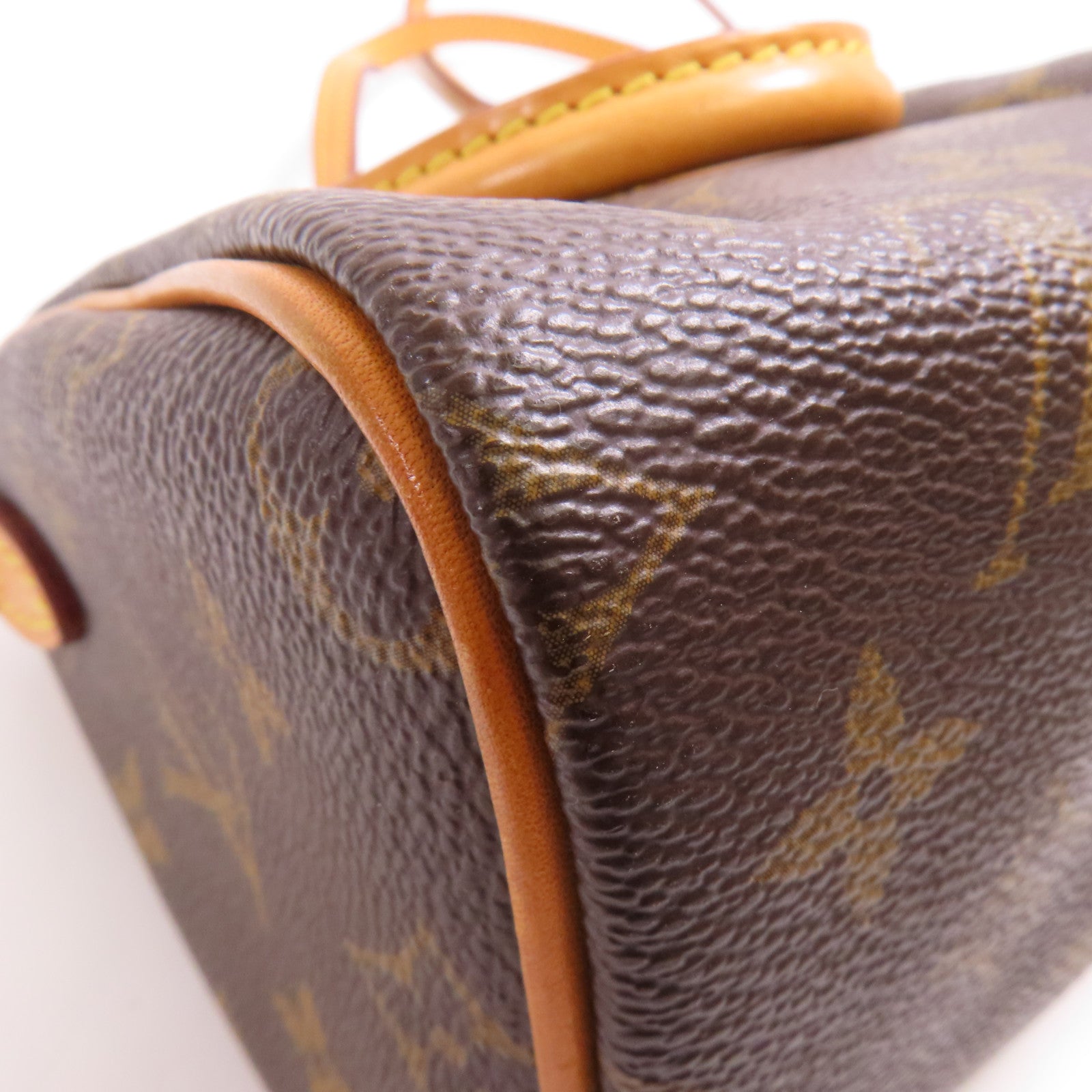 LOUIS VUITTON Monogram Nano Speedy金扣手挽肩背兩用袋棕色