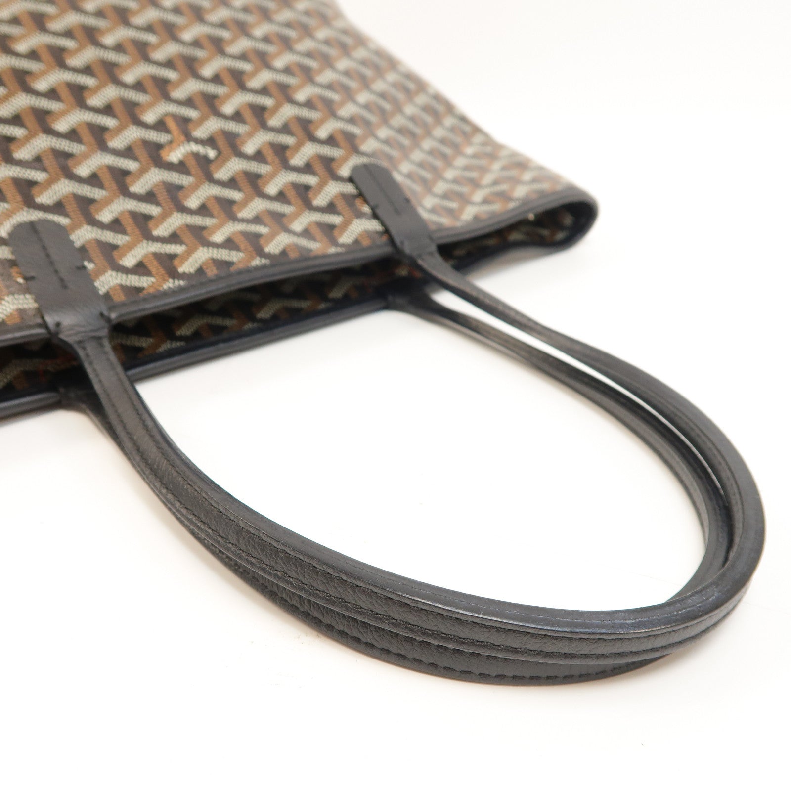 GOYARD 塗層帆布Artois PM銀扣肩背袋黑色/啡色
