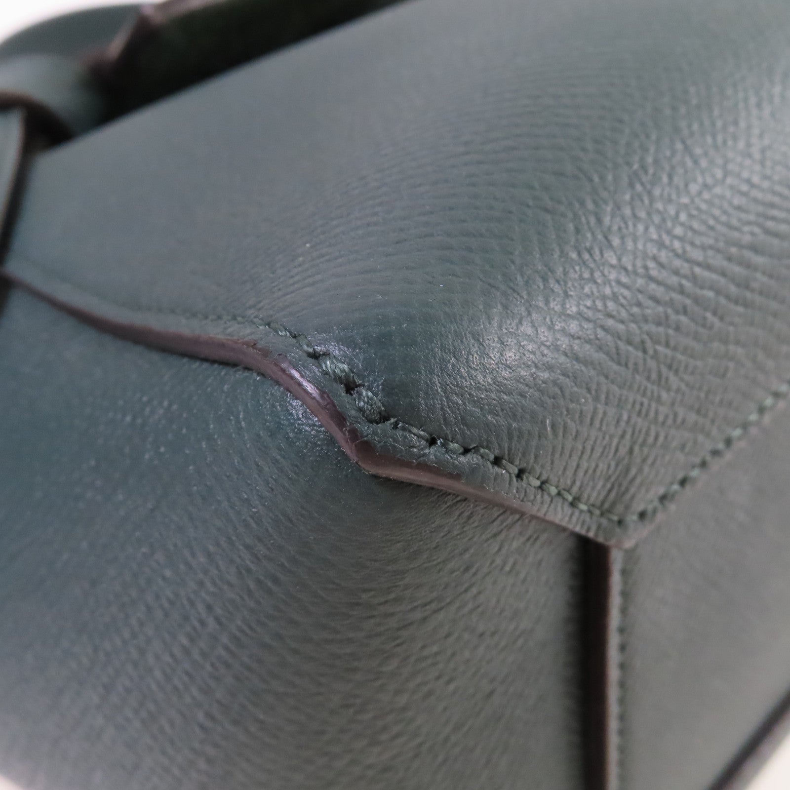 CELINE 牛皮皮革Belt 2Way Bag金扣手挽肩背兩用袋綠色