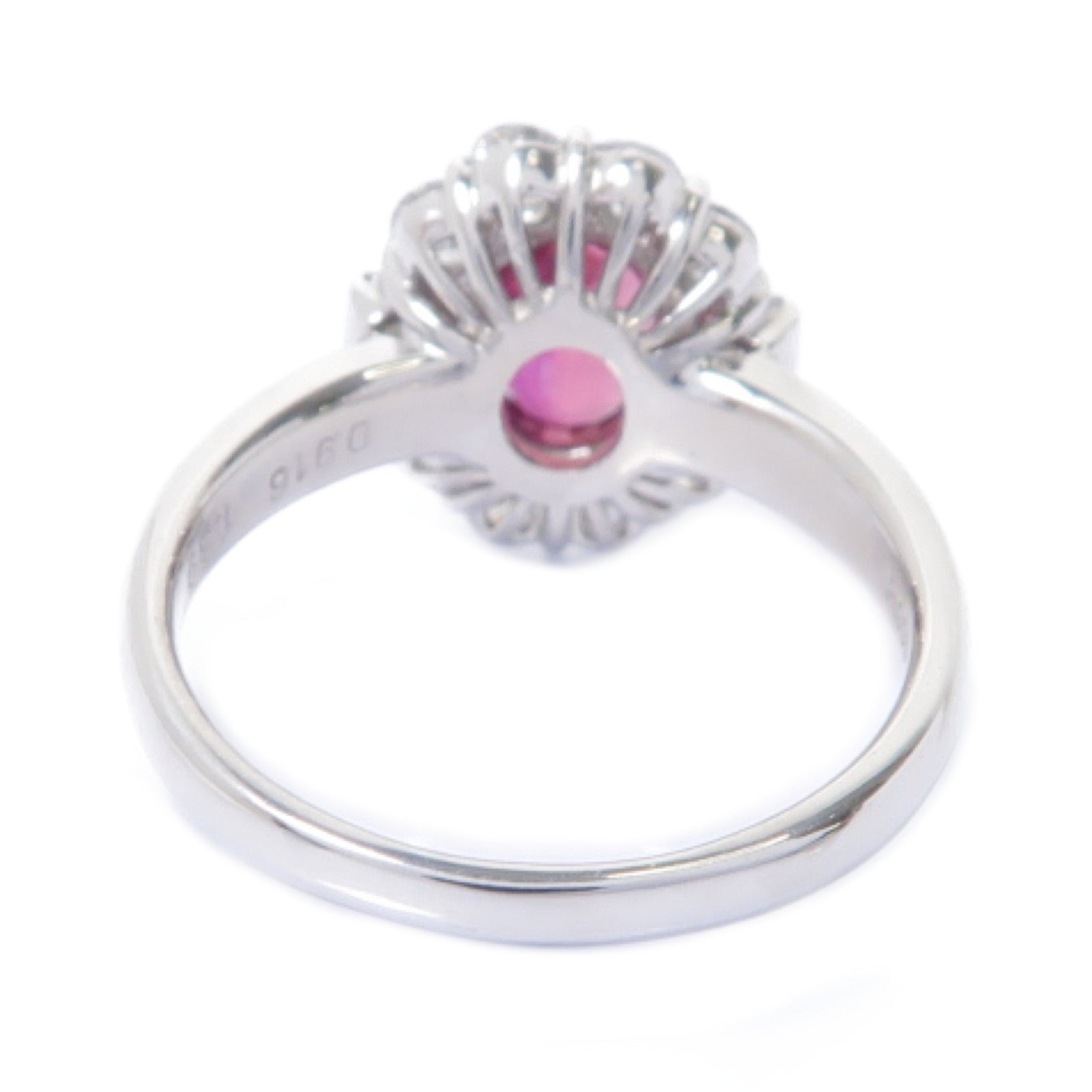 JEWELRY 【激減優惠】PT900鉑金Ruby Diamond Ring 1.39ct紅寶石/0.916ct鑽石戒指US#6.75