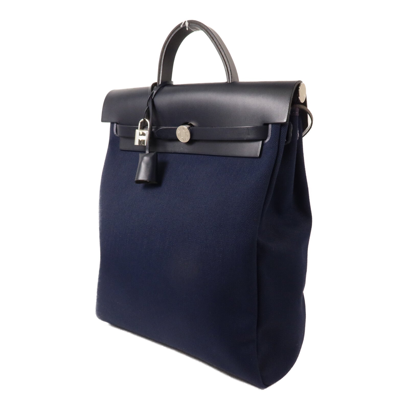 HERMES 帆布Herbag a Dos Zip Retourne Backpack背包Bleu Indigo