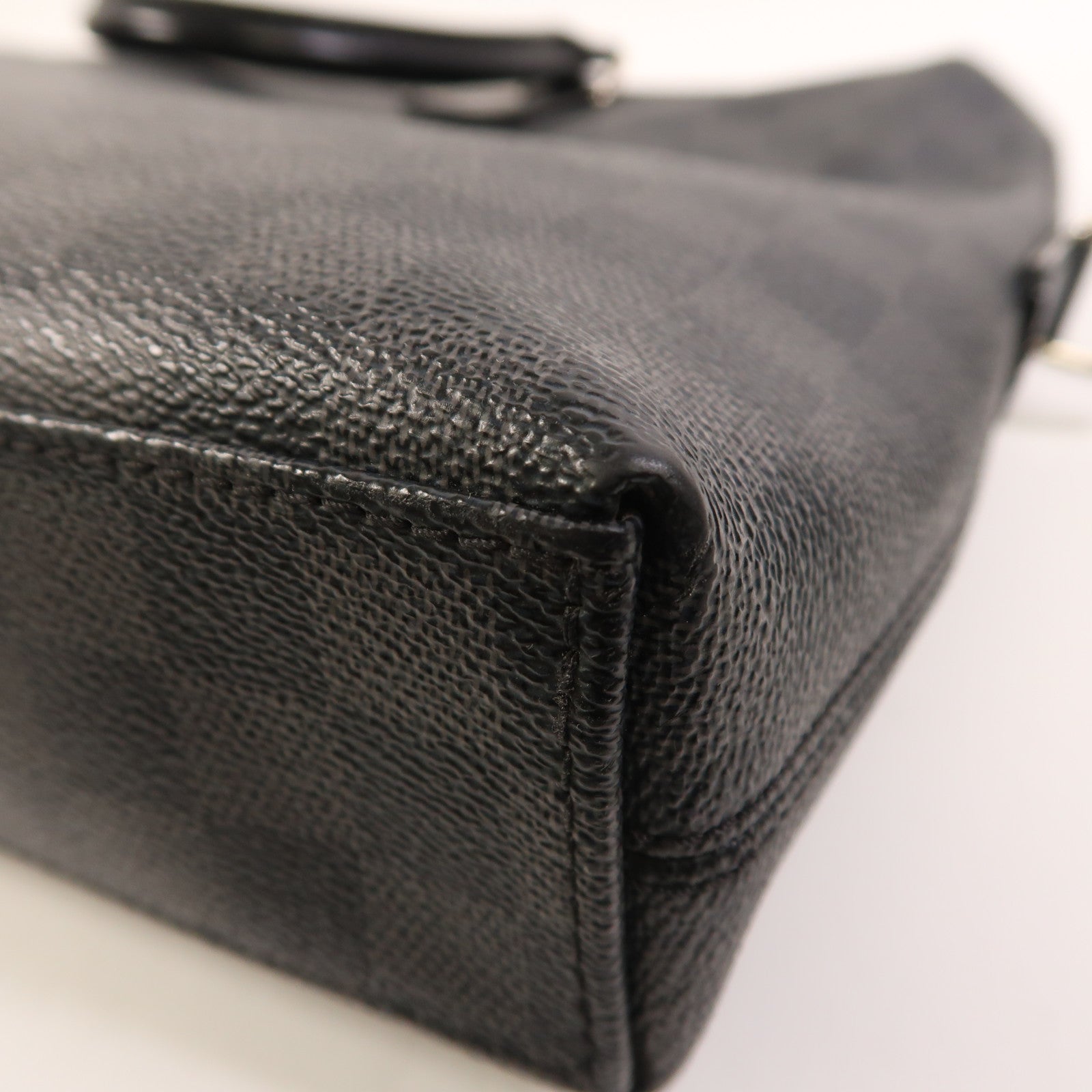 LOUIS VUITTON Damier Graphite Porte Document Jour Business Bag銀扣手挽袋