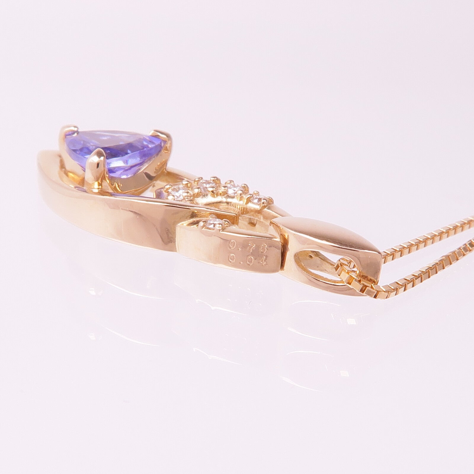 JEWELRY 18K玫瑰金Tanzanite Diamond Necklace坦桑石/鑽石項鍊