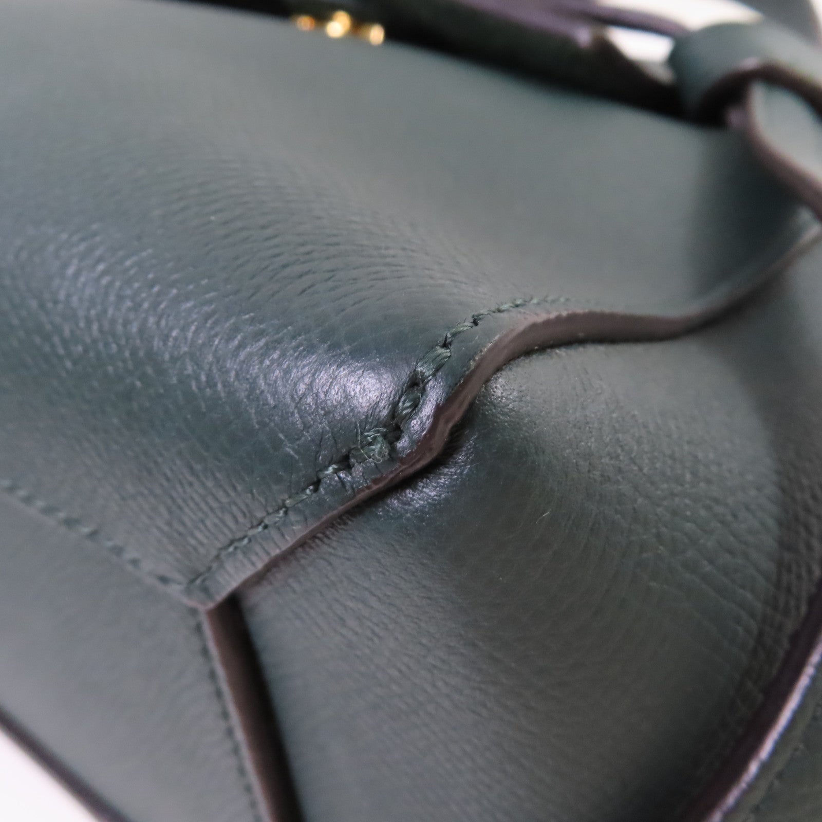 CELINE 牛皮皮革Belt 2Way Bag金扣手挽肩背兩用袋綠色