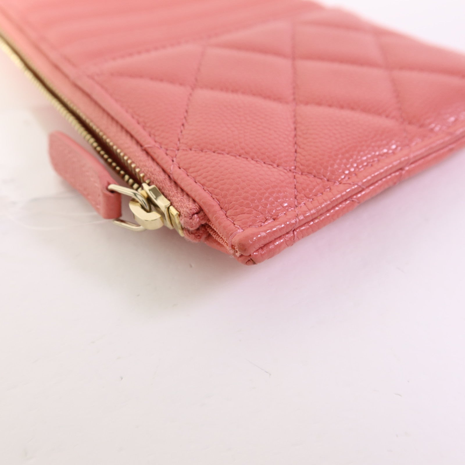 CHANEL 牛皮皮革Zipper Long Wallet銀扣長錢包