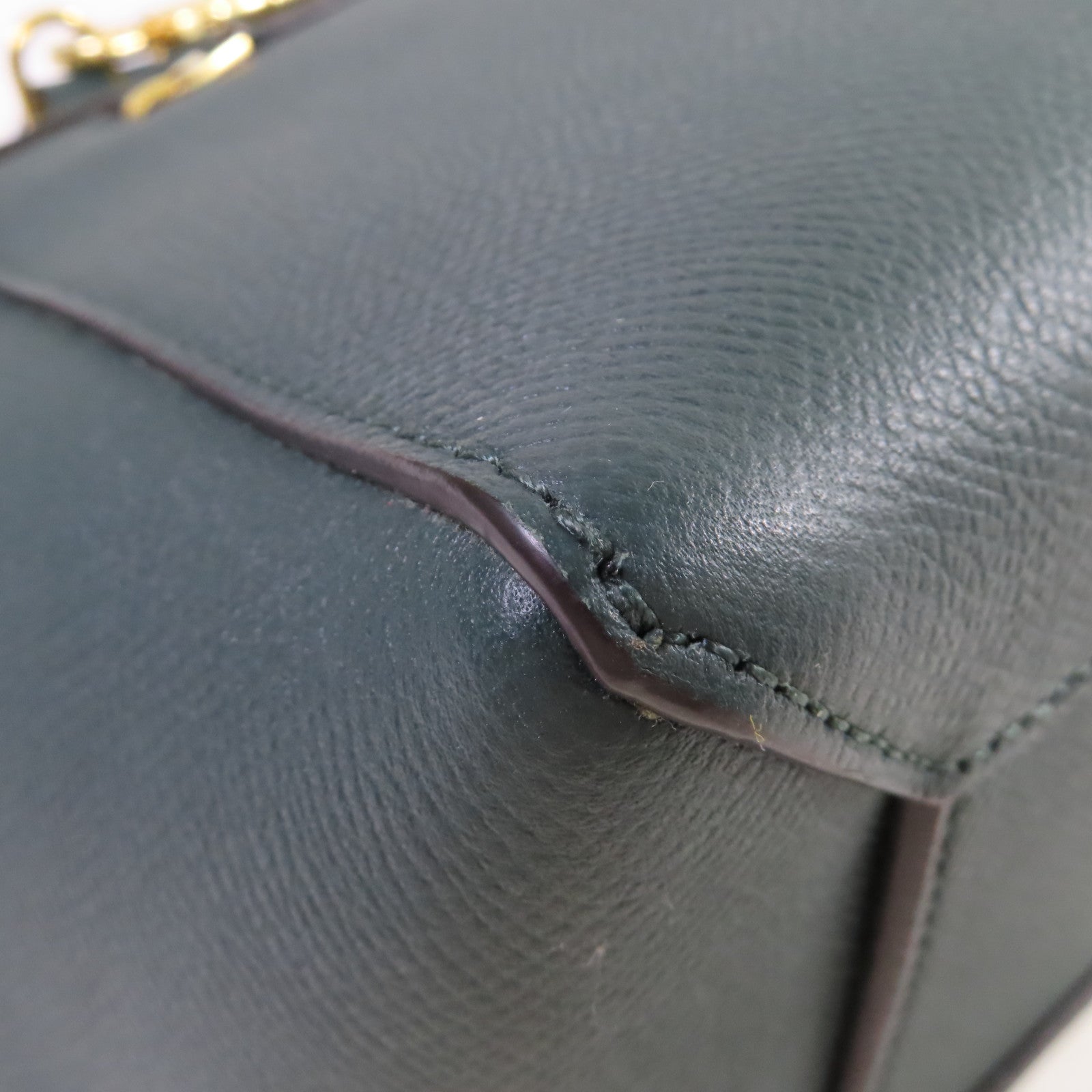 CELINE 牛皮皮革Belt 2Way Bag金扣手挽肩背兩用袋綠色