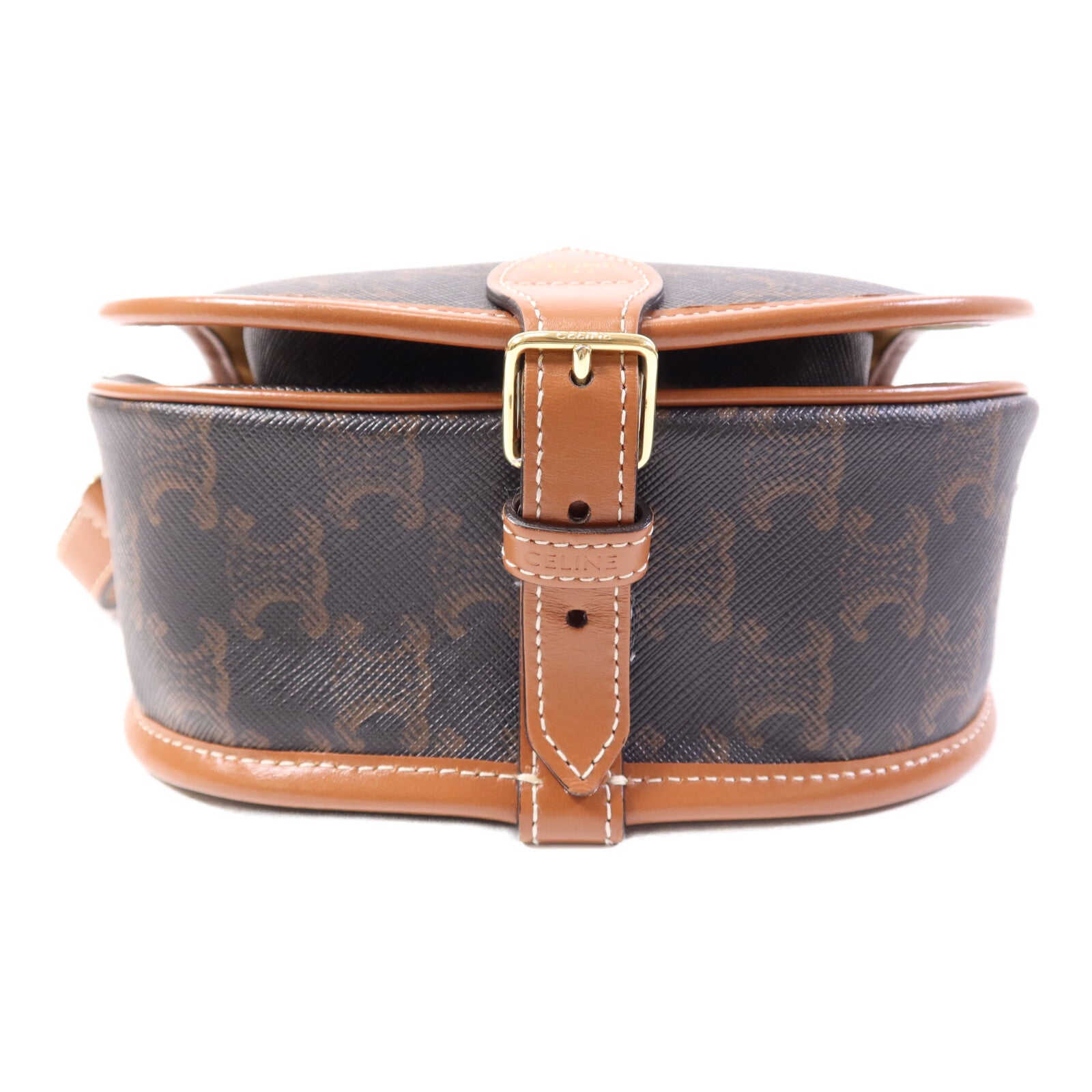 CELINE 塗層帆布Folco Bag金扣肩背袋