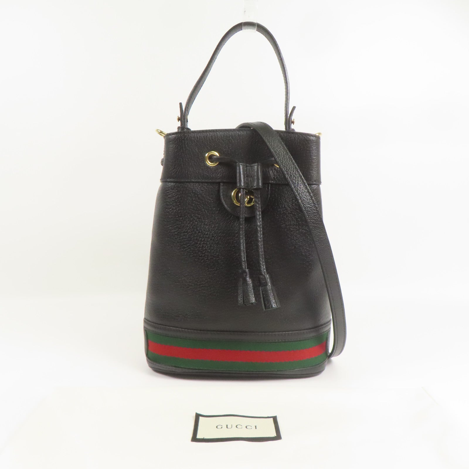 GUCCI GG GHW 2way Shoulder Bag 719884 Calfskin Leather Black
