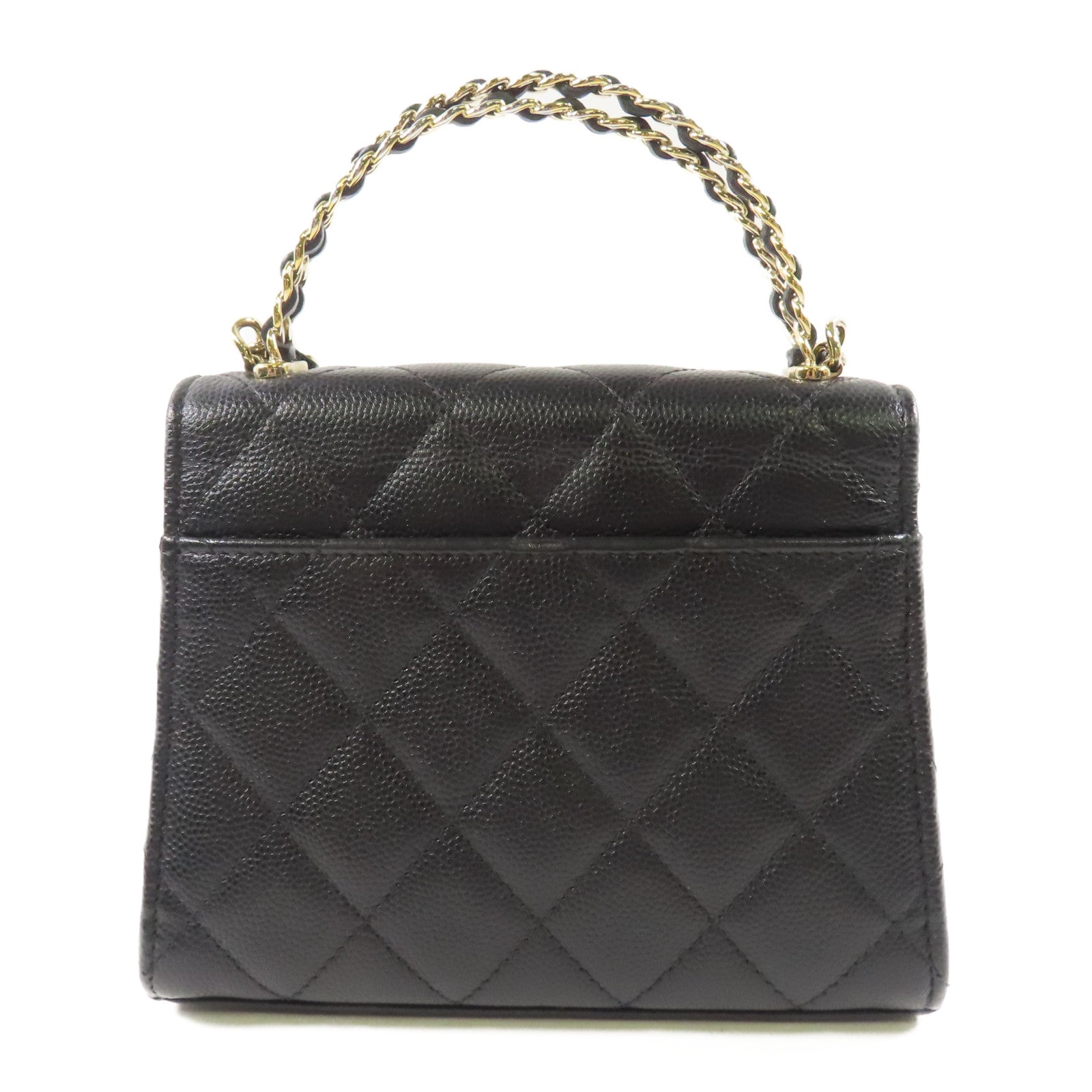 CHANEL CC GHW Chain 2 Way Shoulder Bag Calfskin Leather