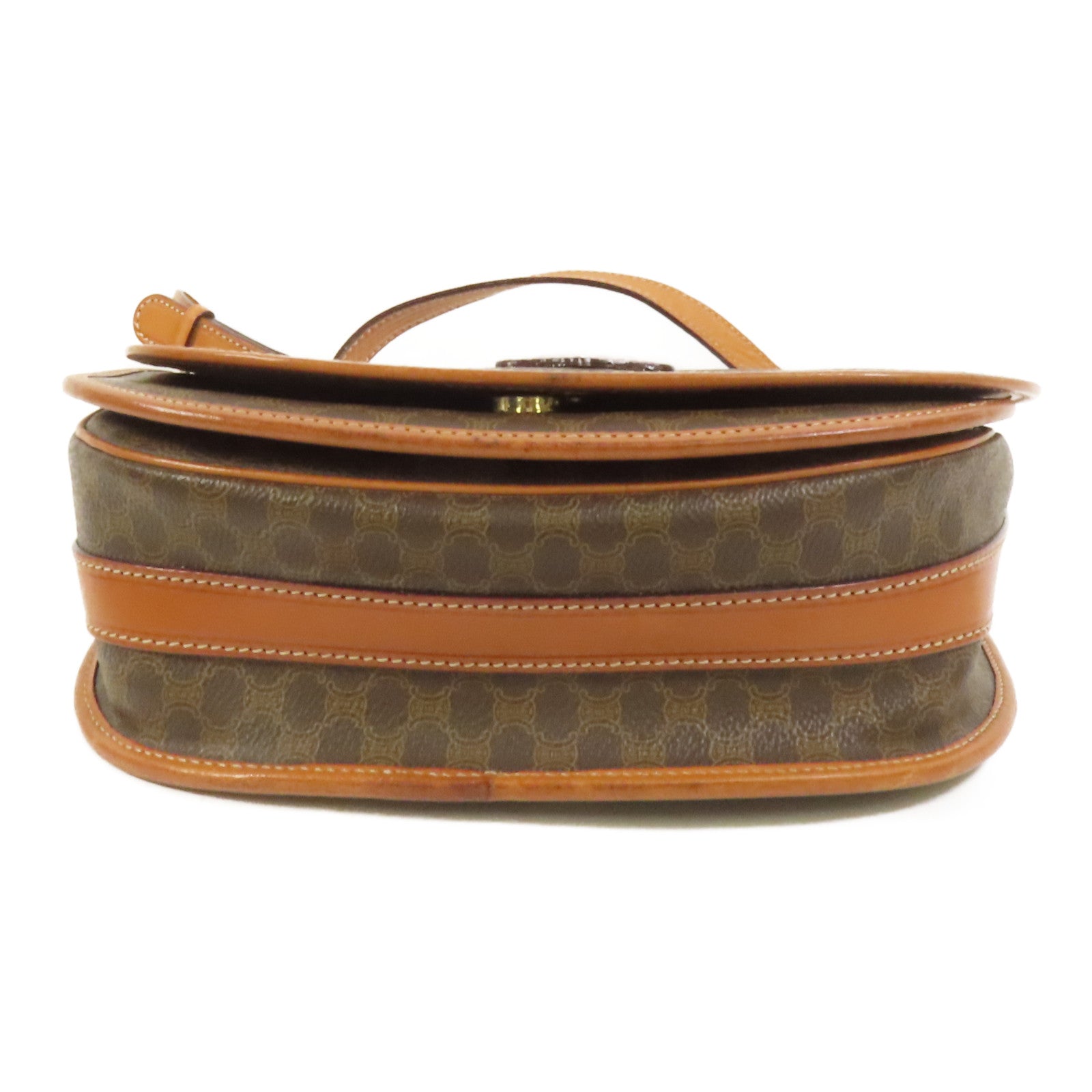 CELINE 塗層帆布Vintage Shoulder Bag金扣肩背袋