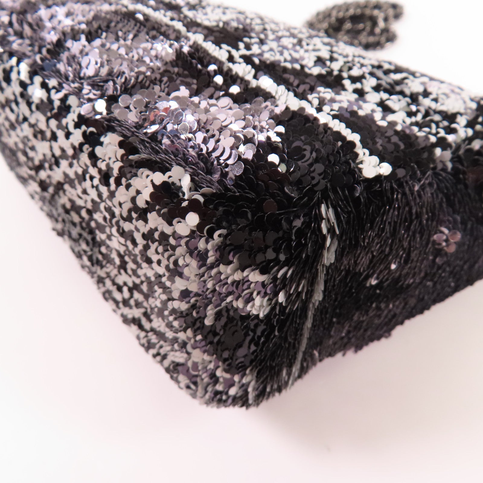 CHANEL 珠片Sequin Flag Bag銀扣鏈帶肩背袋