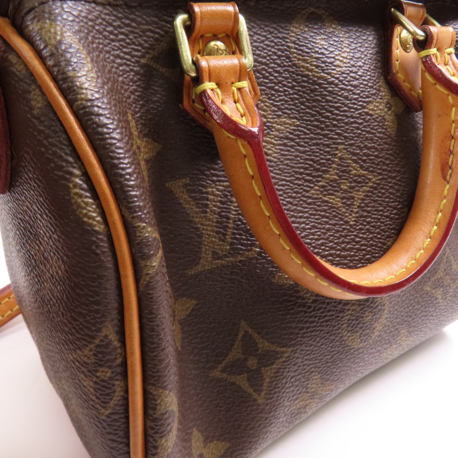LOUIS VUITTON Monogram Nano Speedy金扣手挽肩背兩用袋棕色