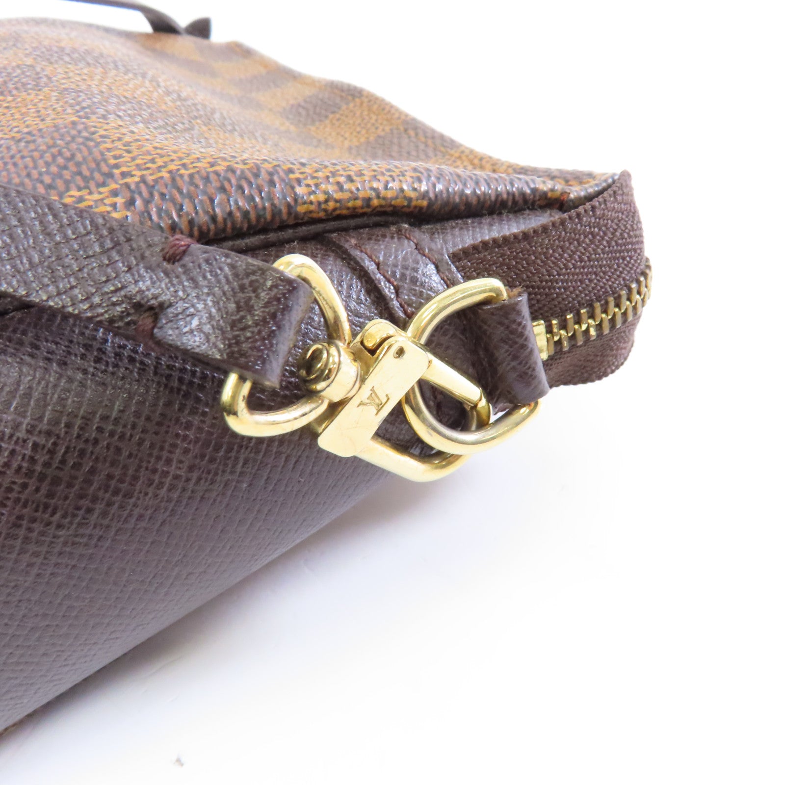 LOUIS VUITTON Damier Truth Makeup Bag金扣手挽袋啡色