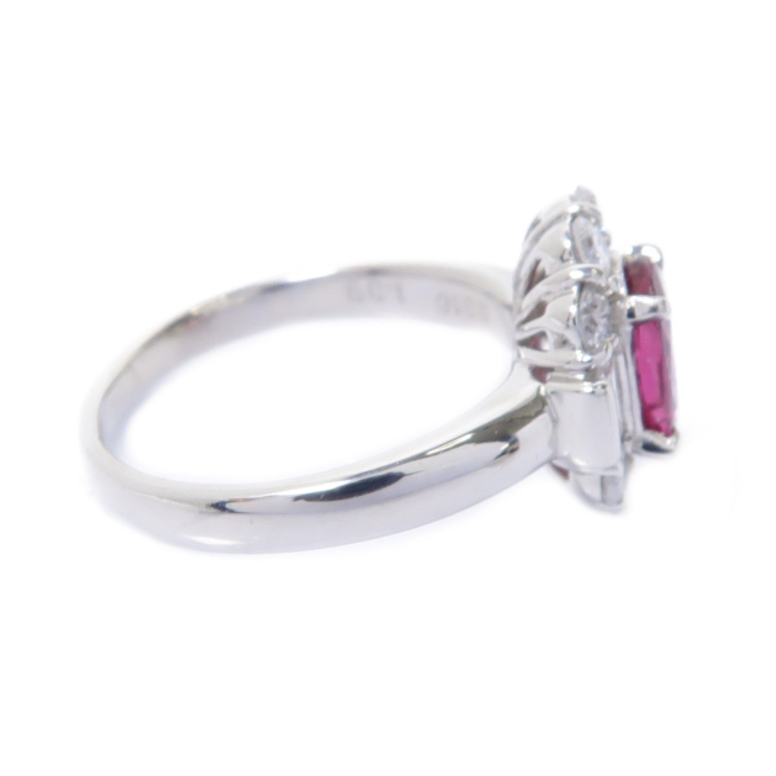 JEWELRY 【激減優惠】PT900鉑金Ruby Diamond Ring 1.39ct紅寶石/0.916ct鑽石戒指US#6.75