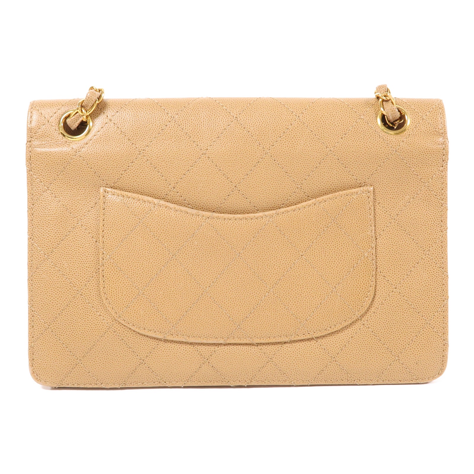 CHANEL 牛皮皮革Vintage Chain Shoulder金扣鏈帶肩背袋