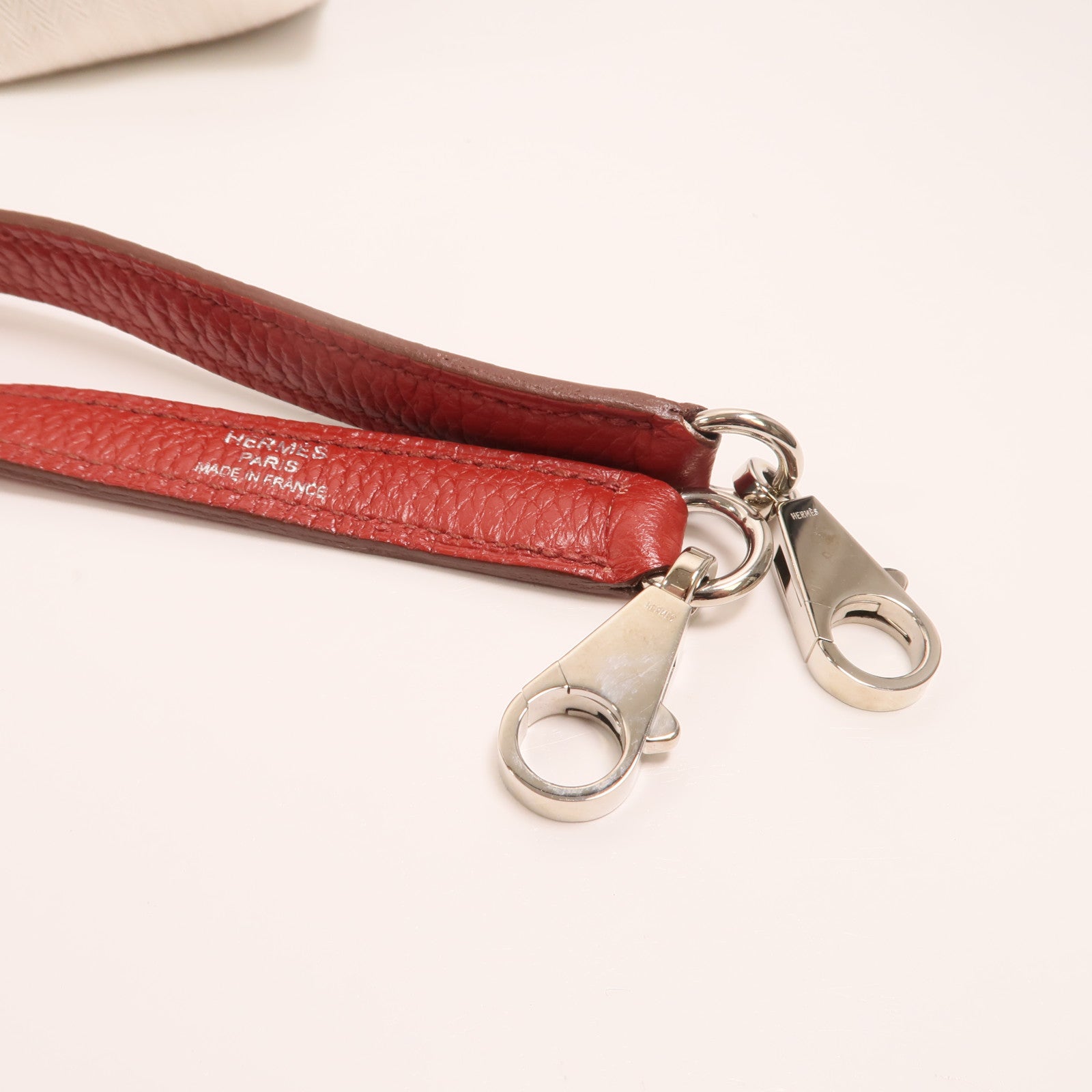 HERMES Togo皮革Kelly 28銀扣手挽肩背兩用袋Rouge Casaque