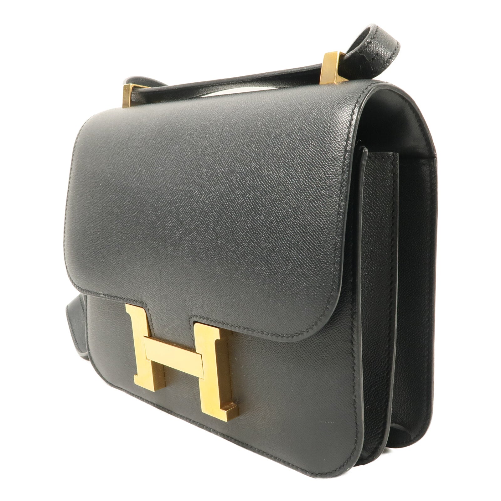 HERMES Epsom皮革Constance 24肩背袋Bleu Nuit