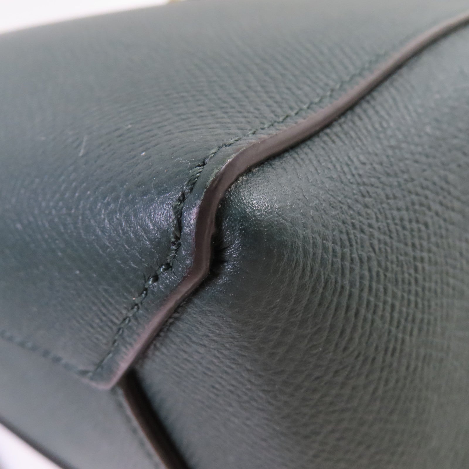 CELINE 牛皮皮革Belt 2Way Bag金扣手挽肩背兩用袋綠色