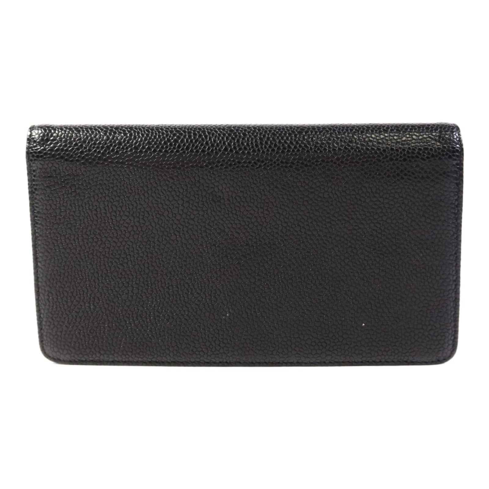 CHANEL 牛皮皮革Long Bifold Wallet銀扣長錢包