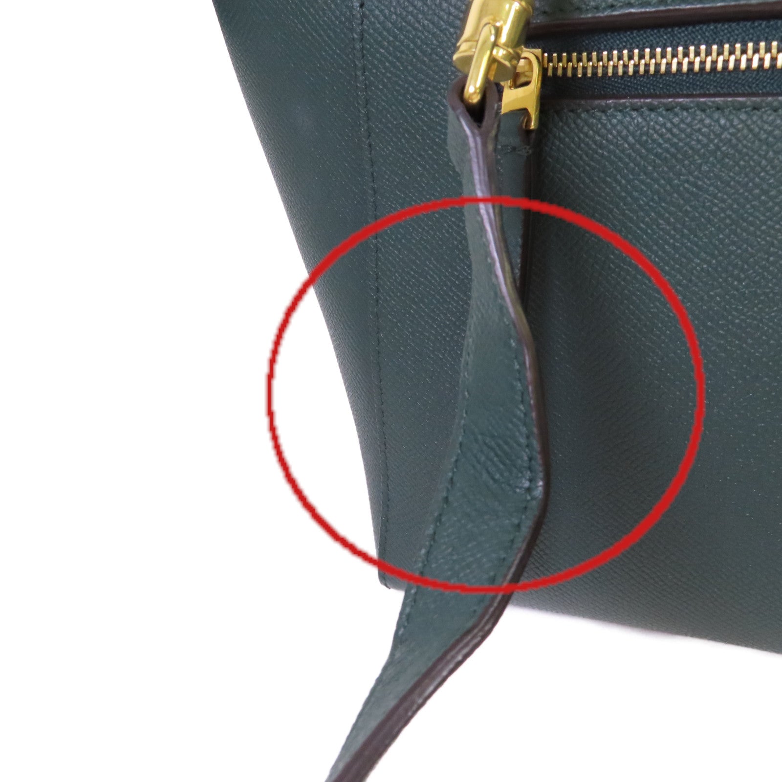 CELINE 牛皮皮革Belt 2Way Bag金扣手挽肩背兩用袋綠色