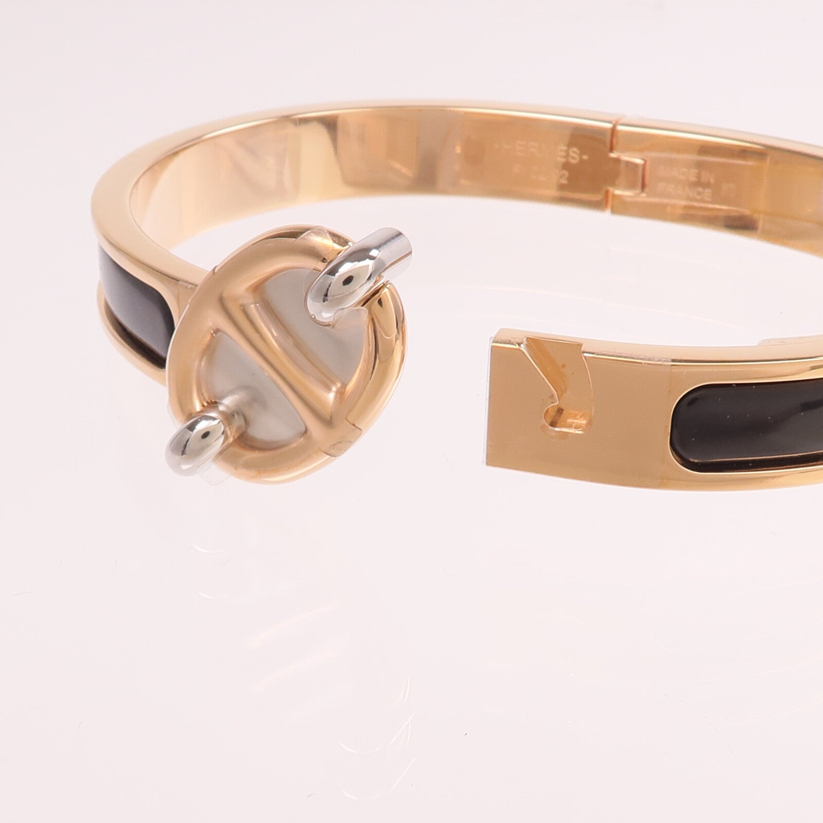 HERMES 金屬/琺瑯Mini Clic Chaine d'Ancre手鐲