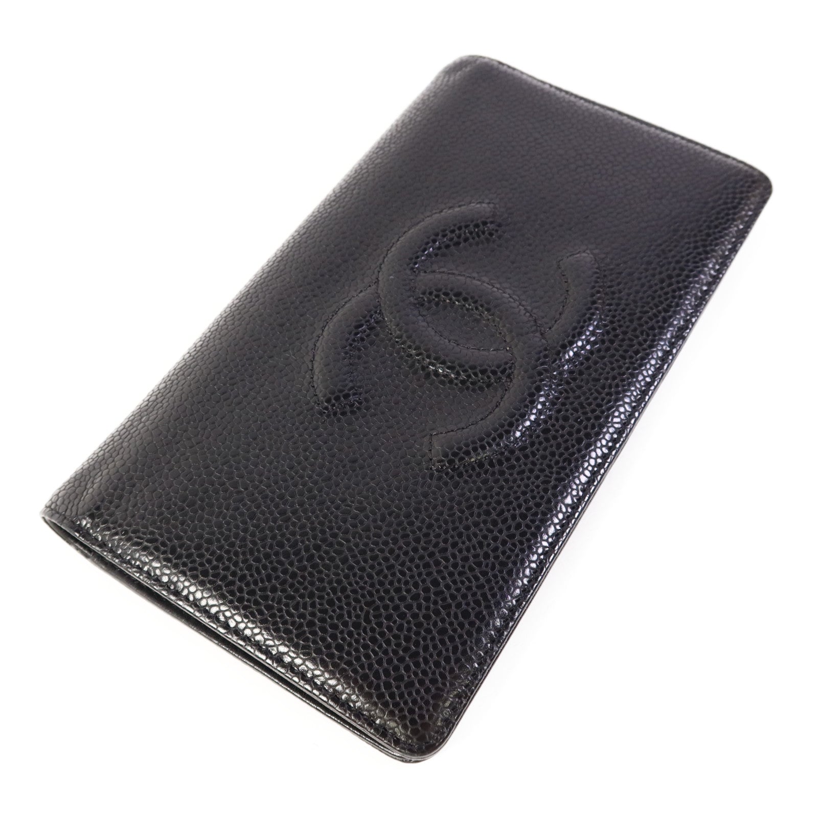 CHANEL 牛皮皮革Long Bifold Wallet銀扣長錢包
