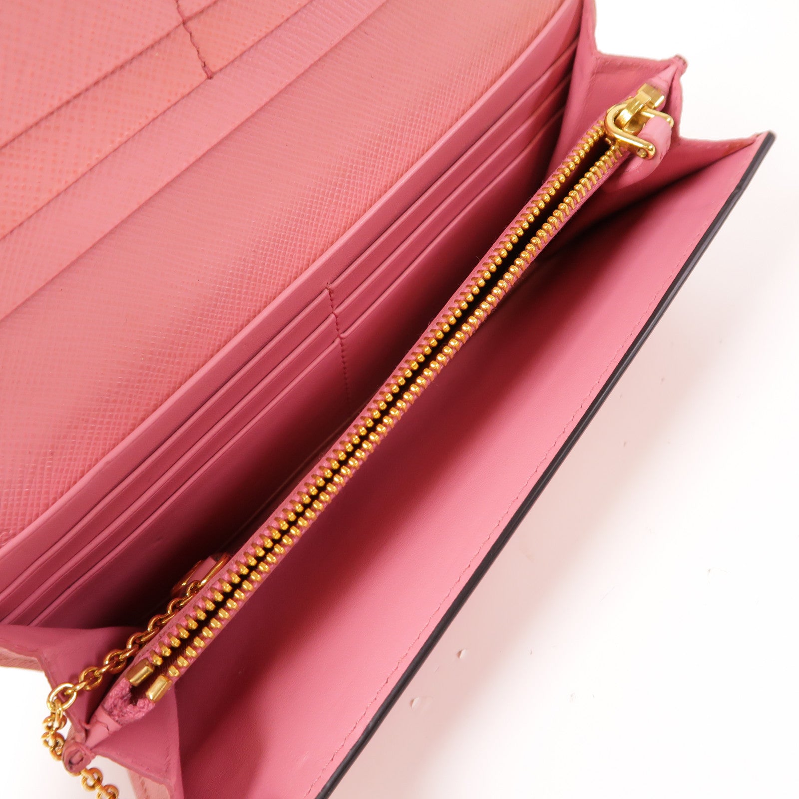 PRADA 牛皮皮革Long Wallet金扣長錢包