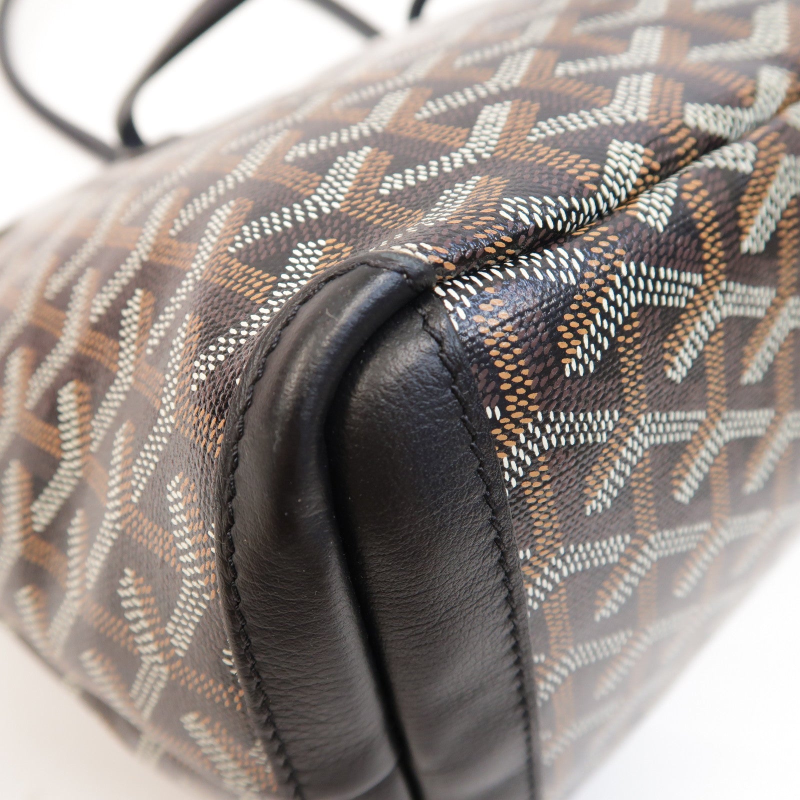 GOYARD 塗層帆布Artois PM銀扣肩背袋黑色/啡色