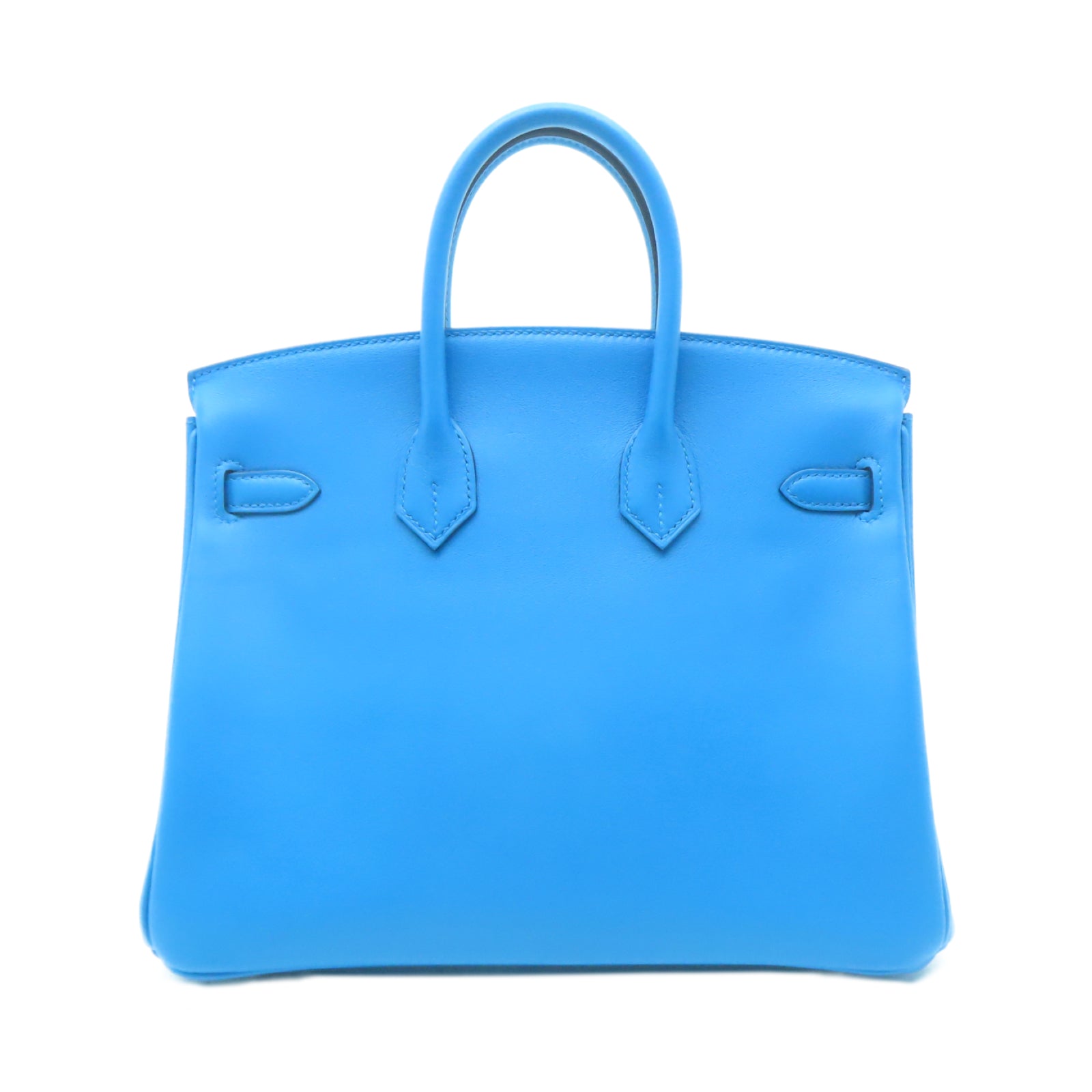 HERMES Swift皮革Birkin 25銀扣手挽袋法國藍色