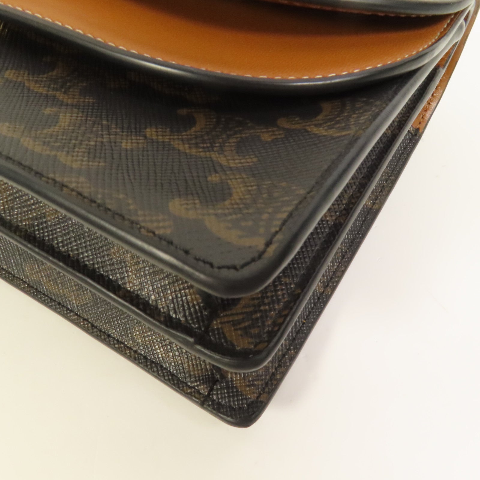 CELINE 塗層帆布Tripmphe Wallet On Strap金扣肩背袋