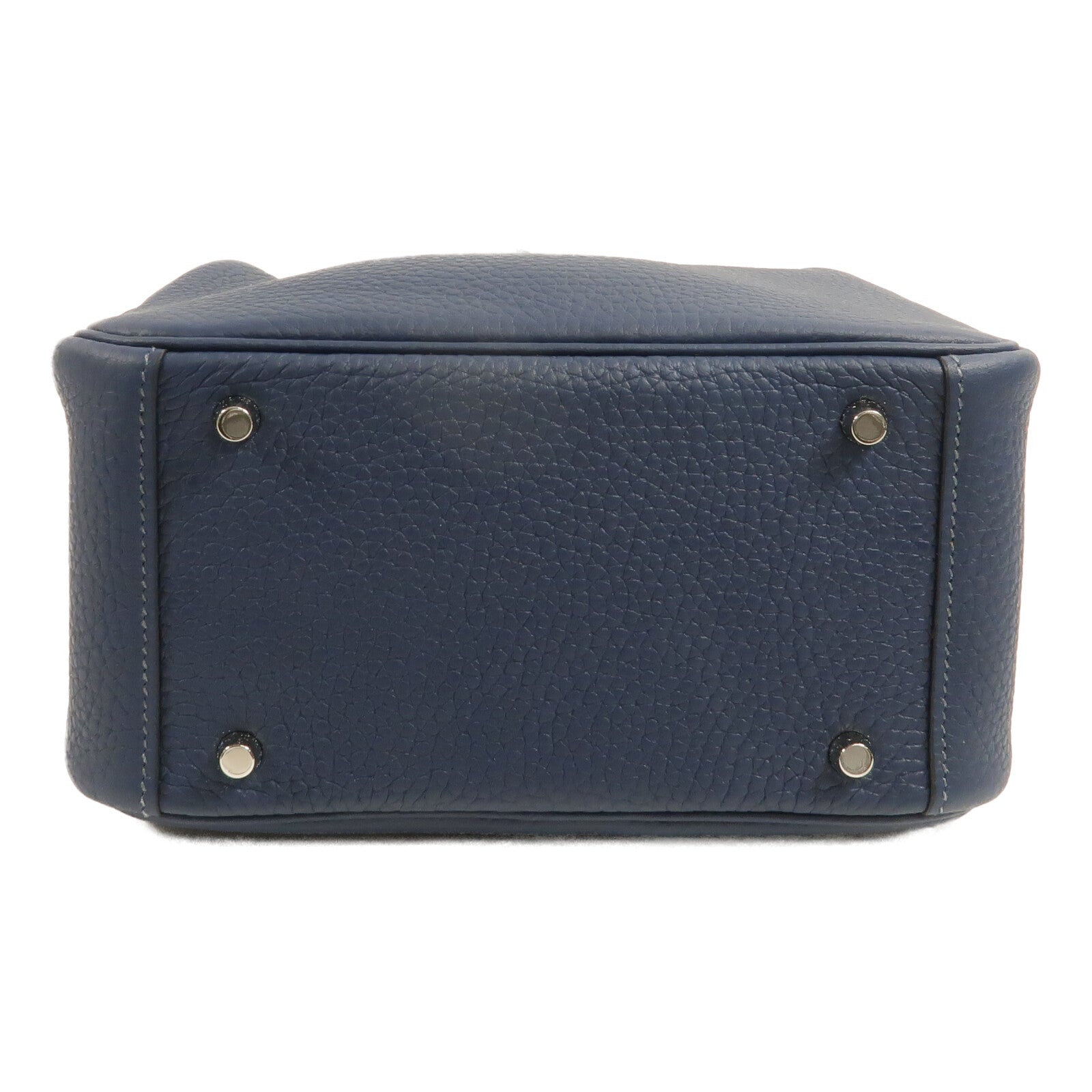 HERMES Clemence皮革Mini Lindy手挽肩背兩用袋Bleu De Prusse