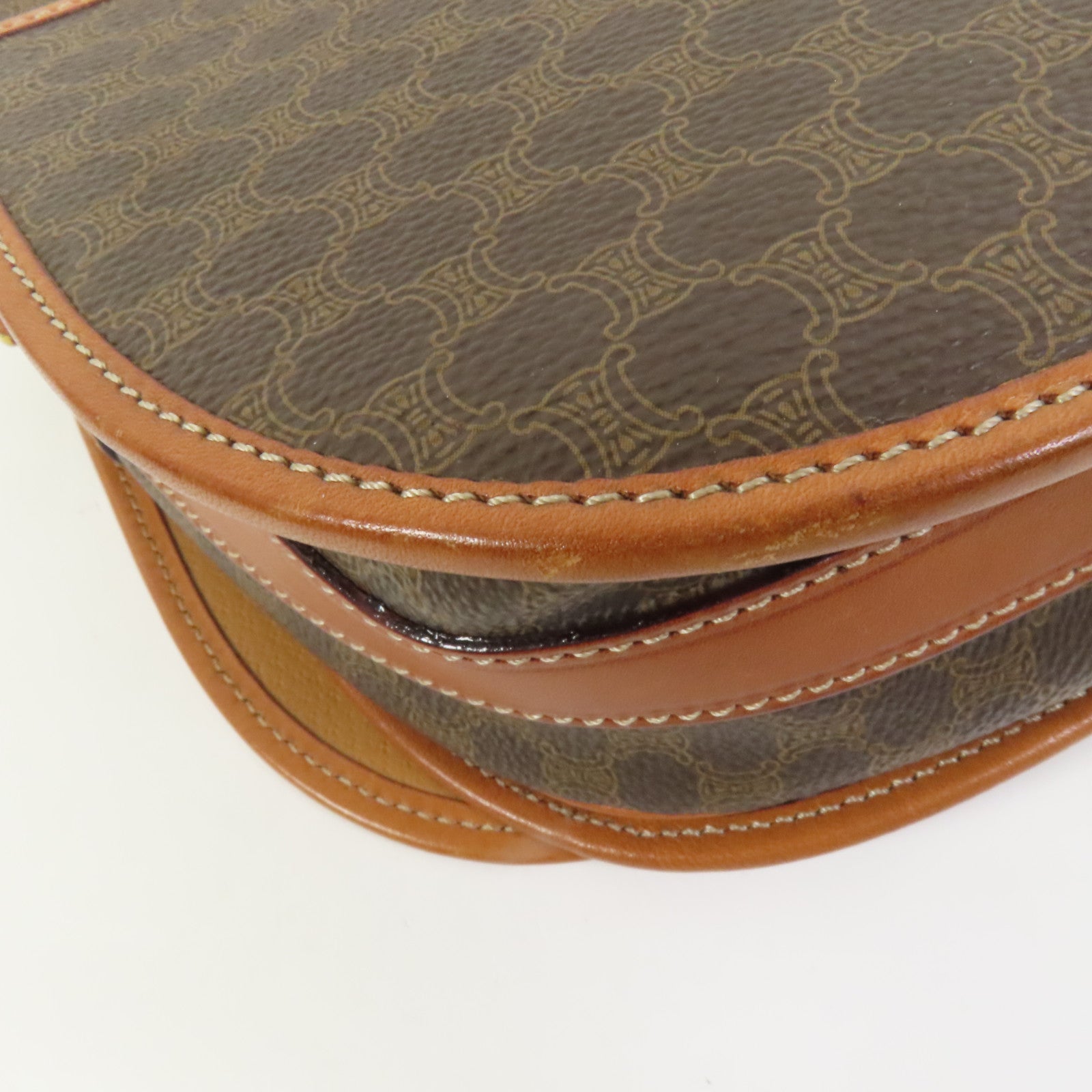 CELINE 塗層帆布Vintage Shoulder Bag金扣肩背袋