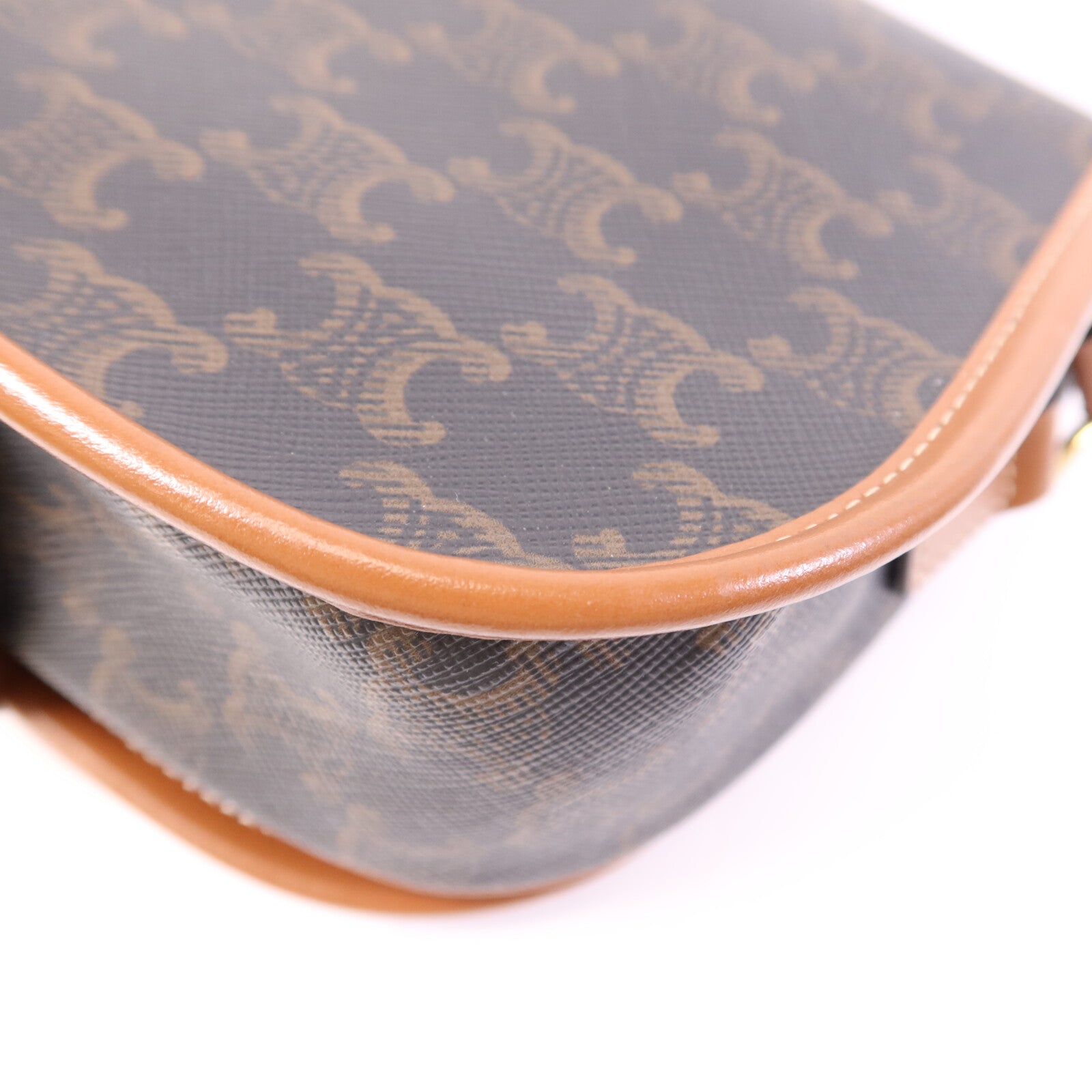 CELINE 塗層帆布Folco Bag金扣肩背袋