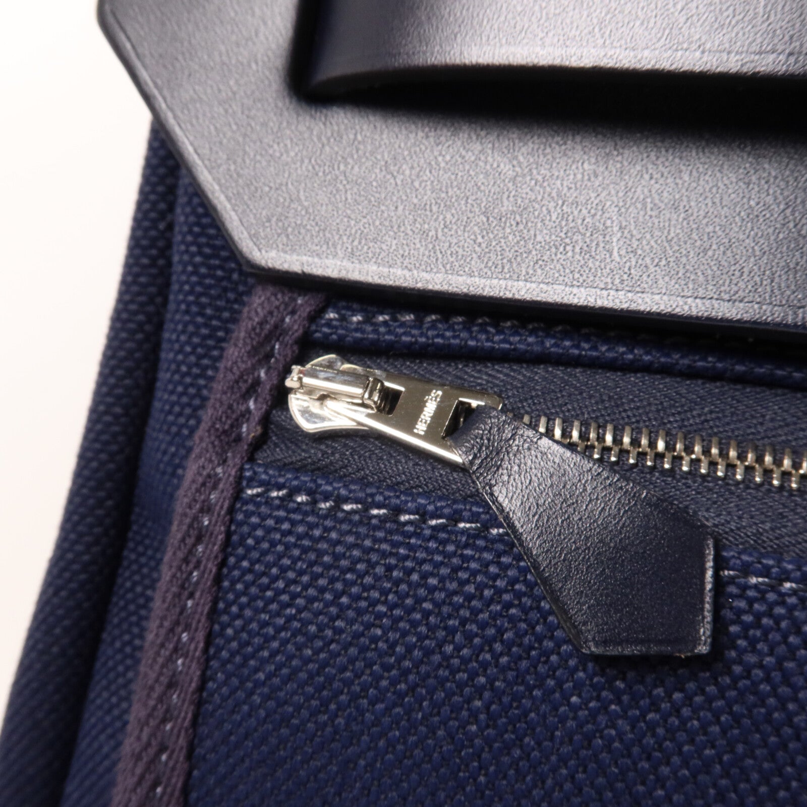 HERMES 帆布Herbag a Dos Zip Retourne Backpack背包Bleu Indigo