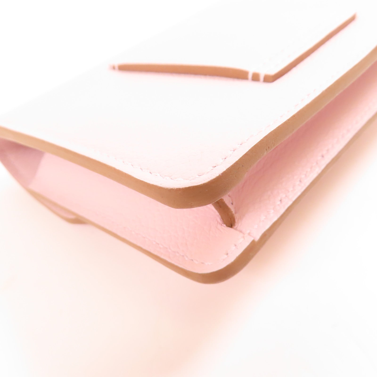 HERMES Ever Colour皮革Roulis Silm銀扣錢包Mauve Pale
