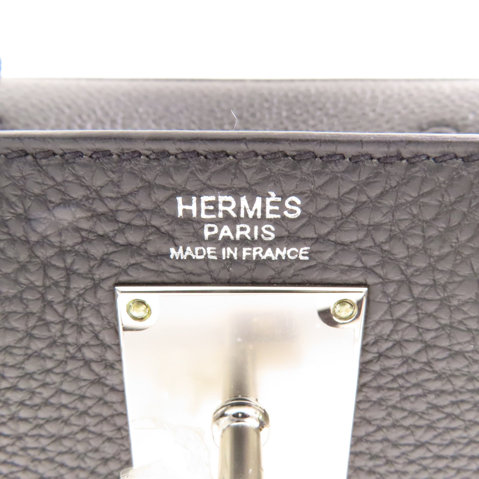 HERMES Togo皮革Hac A Dos PM銀扣背包Noir