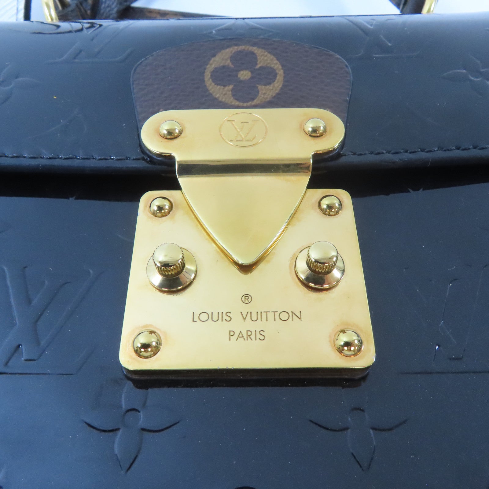 LOUIS VUITTON Vernis/Monogram/Epi Spring Street Bag金扣手挽肩背兩用袋黑色/啡色/白色