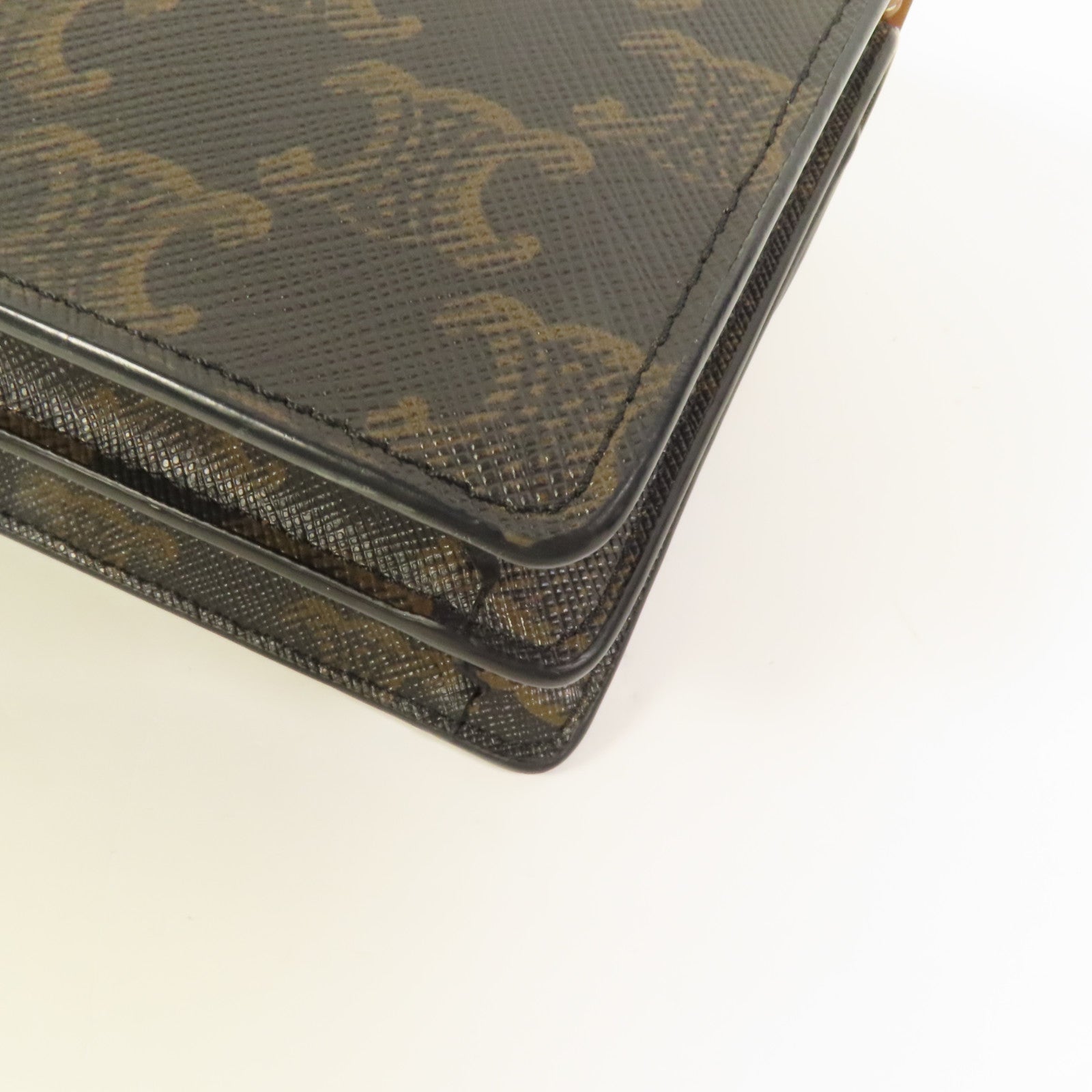 CELINE 塗層帆布Tripmphe Wallet On Strap金扣肩背袋